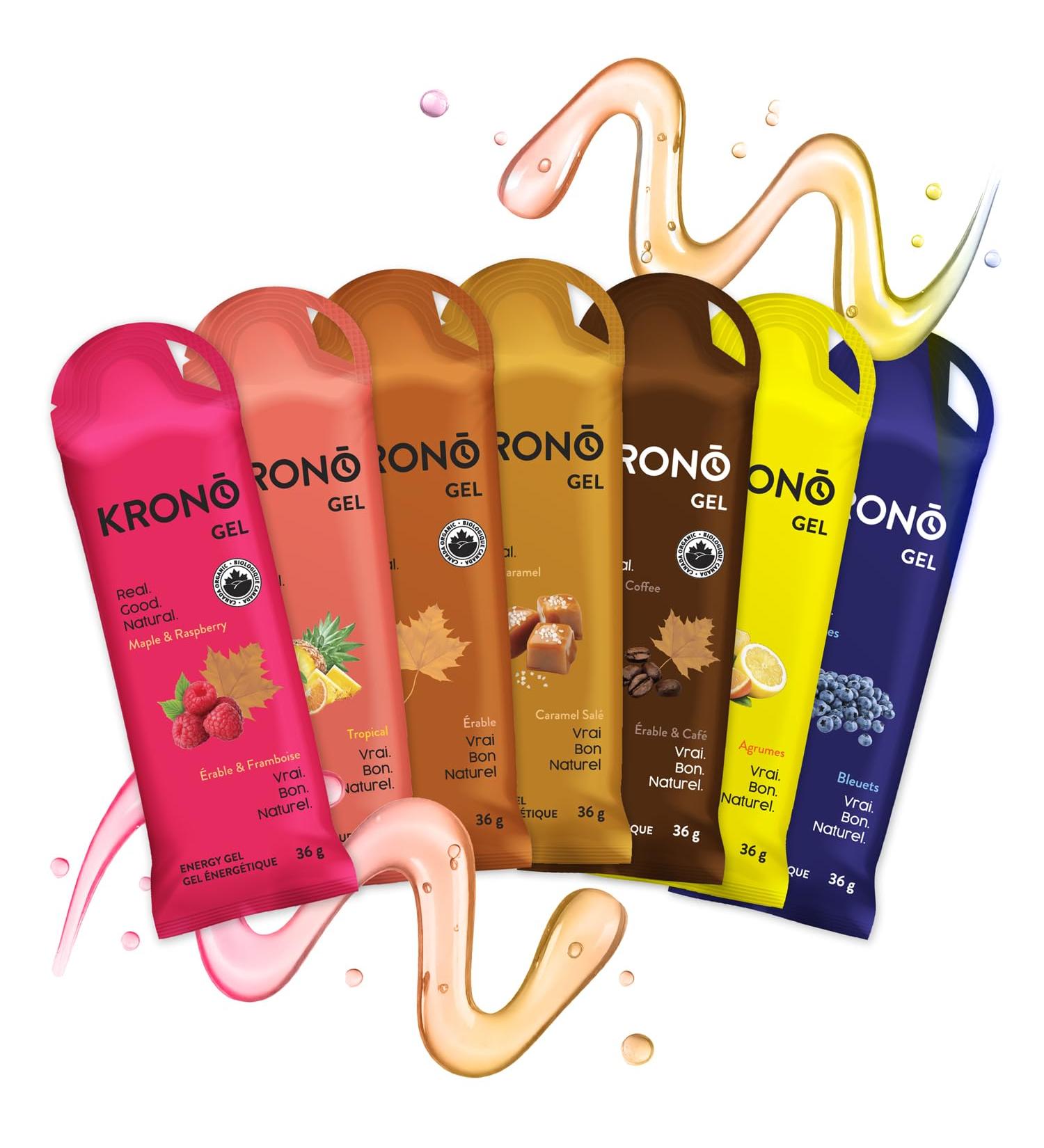Krono Nutrition Energy Gels - Made with Natural Ingredients - Vegan - Gluten Free - 24 count (Variety Pack) - Buy Online on GoSupps.com