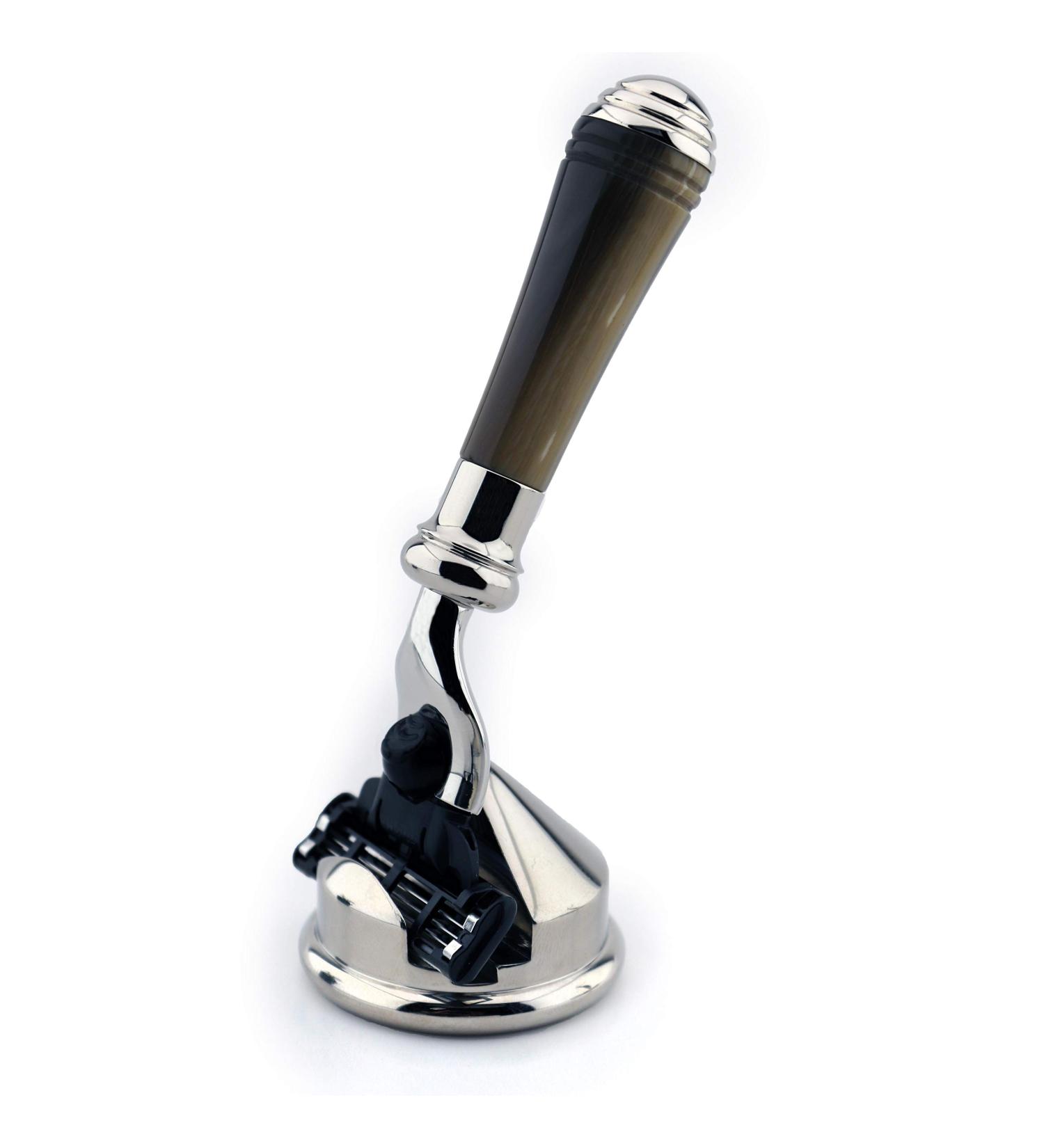 High-Quality Mini Horn Razor with 3 Blades & Stainless Steel Bracket - Ready to Use | Eco-Friendly Grooming Tool - Buy Online on GoSupps.com