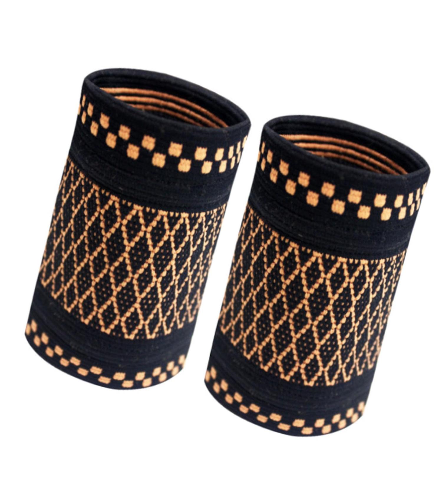 Buy Copper Wrist Compression Brace - Elastic Support for Workouts | 1 Pair (S) - International Shipping Available - Buy Online on GoSupps.com