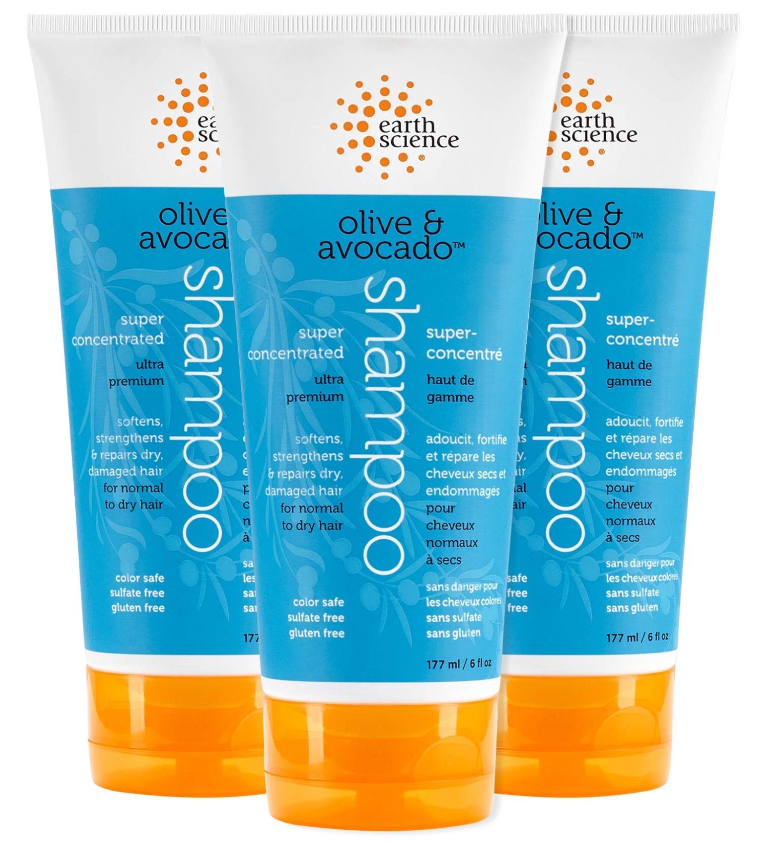 Buy Earth Science Olive & Avocado Oil Shampoo - Super Concentrated for Normal to Dry Hair (3pack 6 oz) - International Shipping Available - Buy Online on GoSupps.com