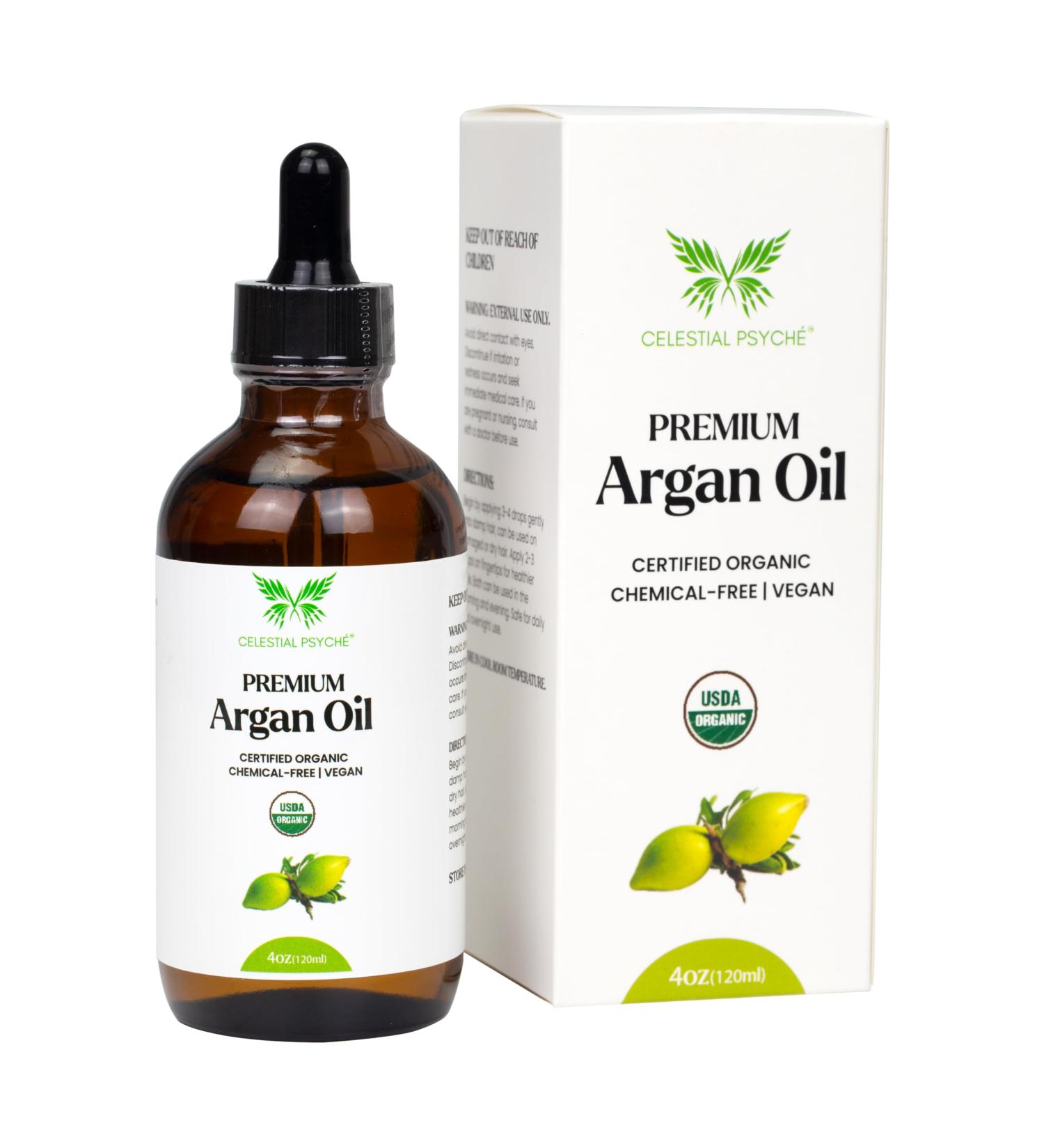 USDA Certified Organic Argan Oil 4 Oz - 100% Pure Vegan Chemical-Free for Skin Hydration & Healthy Hair Growth - Buy Online on GoSupps.com