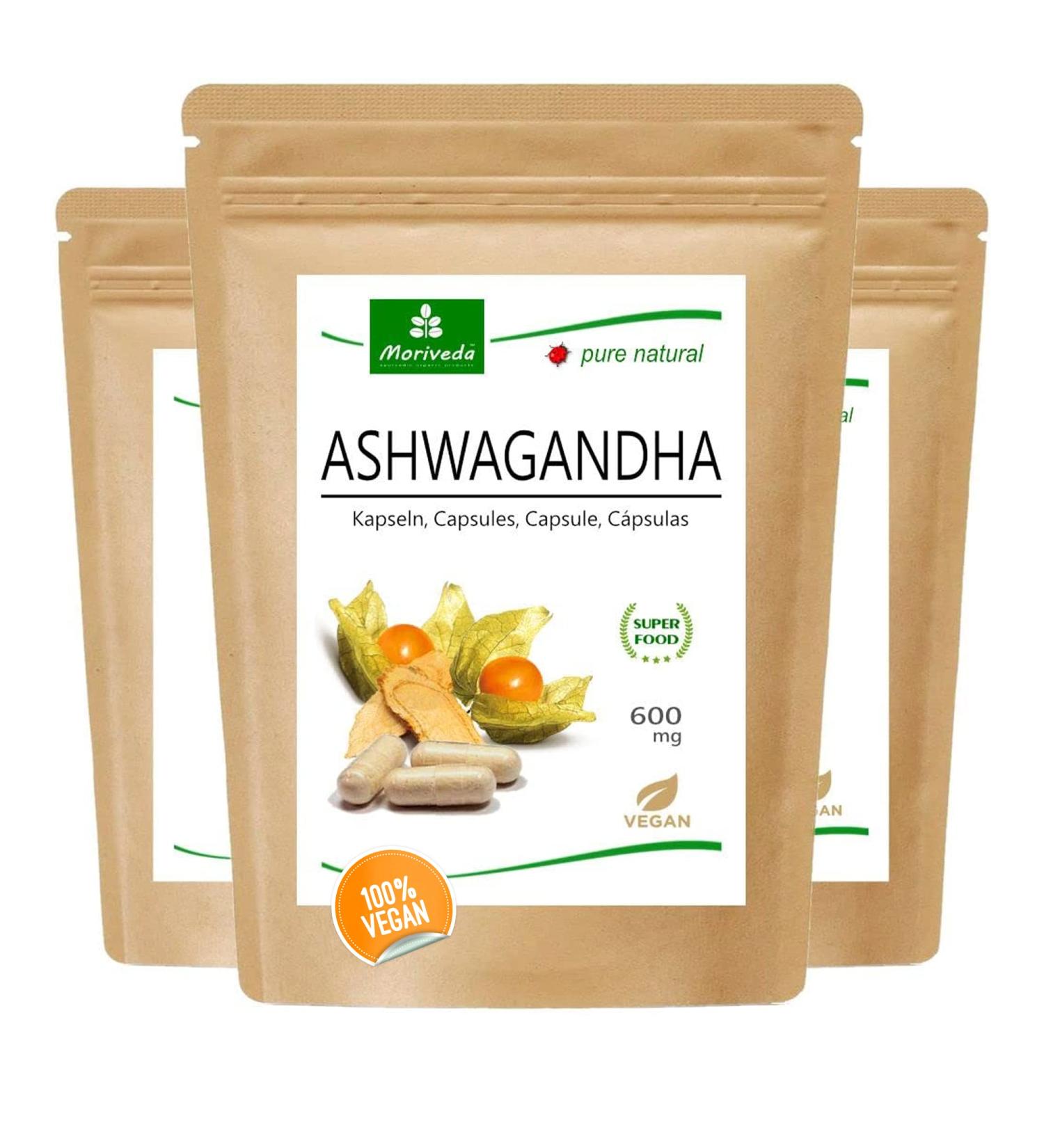 Ashwagandha Capsules 1200mg | 100% Pure Root Powder | 180 Days Supply | Vegan & Gluten-Free | Moriveda | Balance & Inner Peace from India - 360 & 120 Pieces Available - Buy Online on GoSupps.com