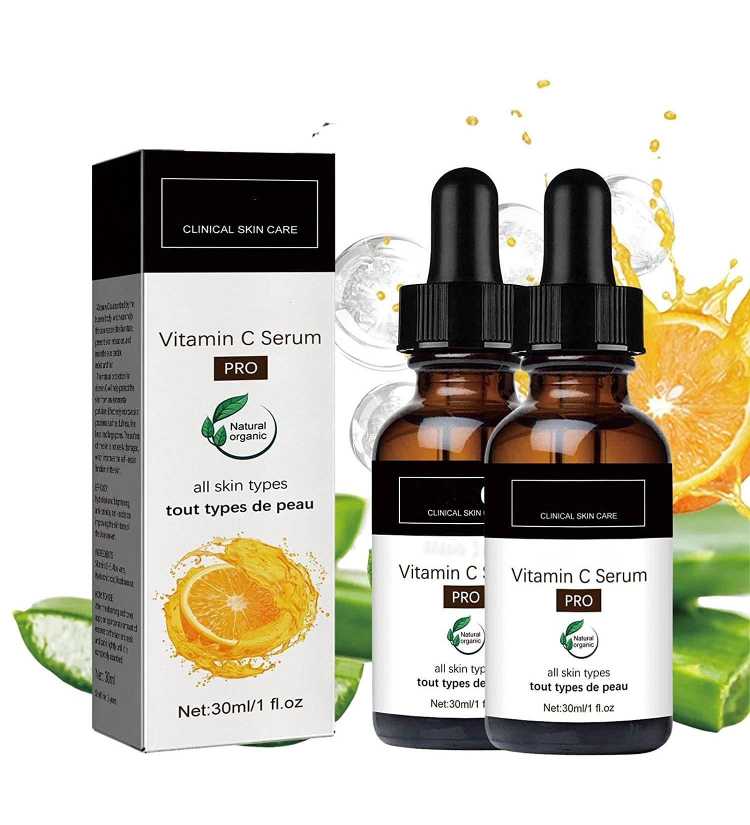 2PCS Vitamin C Collagen Serum with Hyaluronic Acid & Vitamin E - Moisturizing Anti-Aging Formula - Buy Online on GoSupps.com
