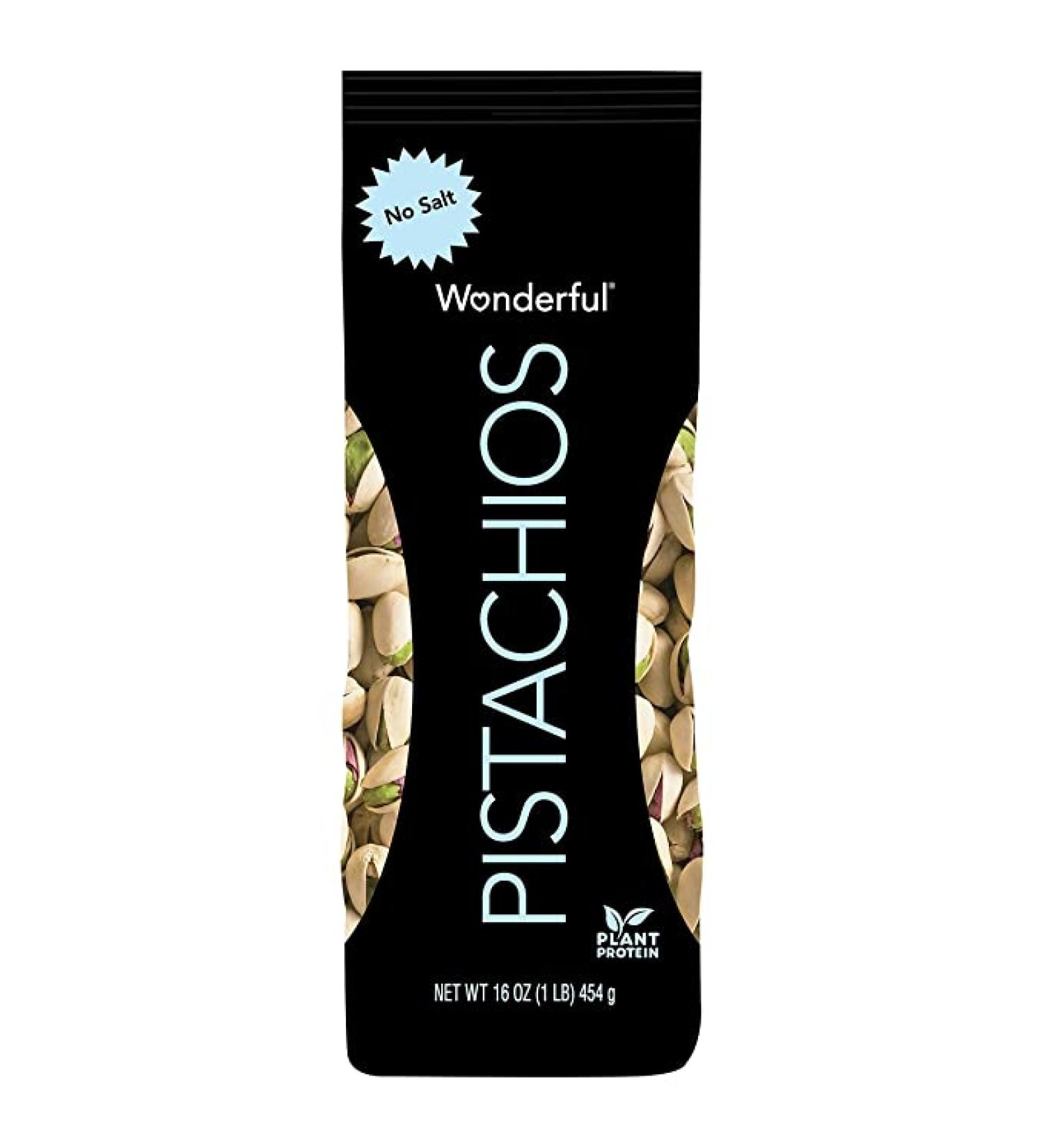 Wonderful No Salt Roasted Pistachios 16 oz - Healthy Snack - Buy Online on GoSupps.com