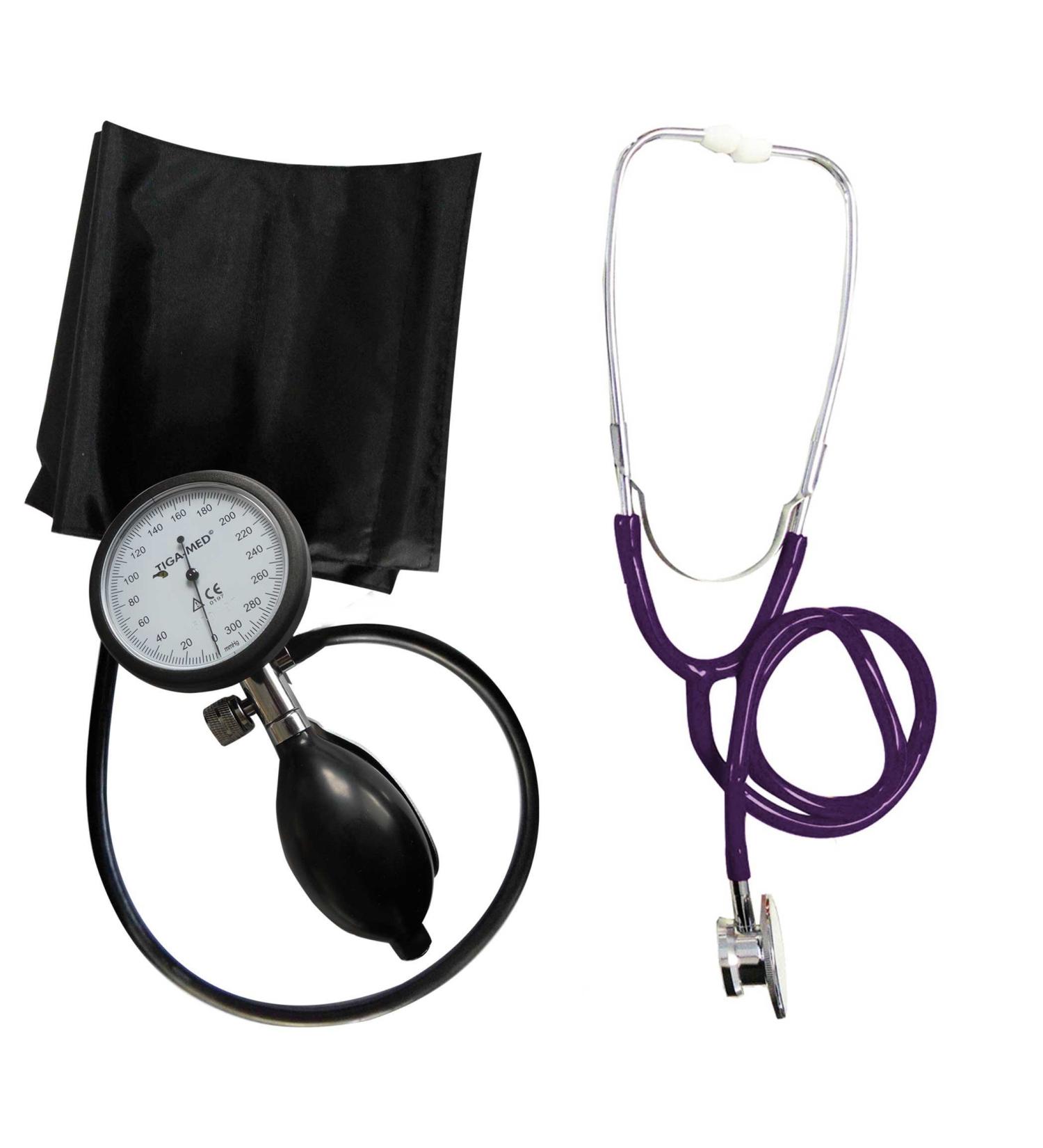 Buy Tiga Pro 1 Upper Arm Blood Pressure Monitor & Violet Double Head Stethoscope - Professional Medical Equipment - Fast International Shipping - Buy Online on GoSupps.com