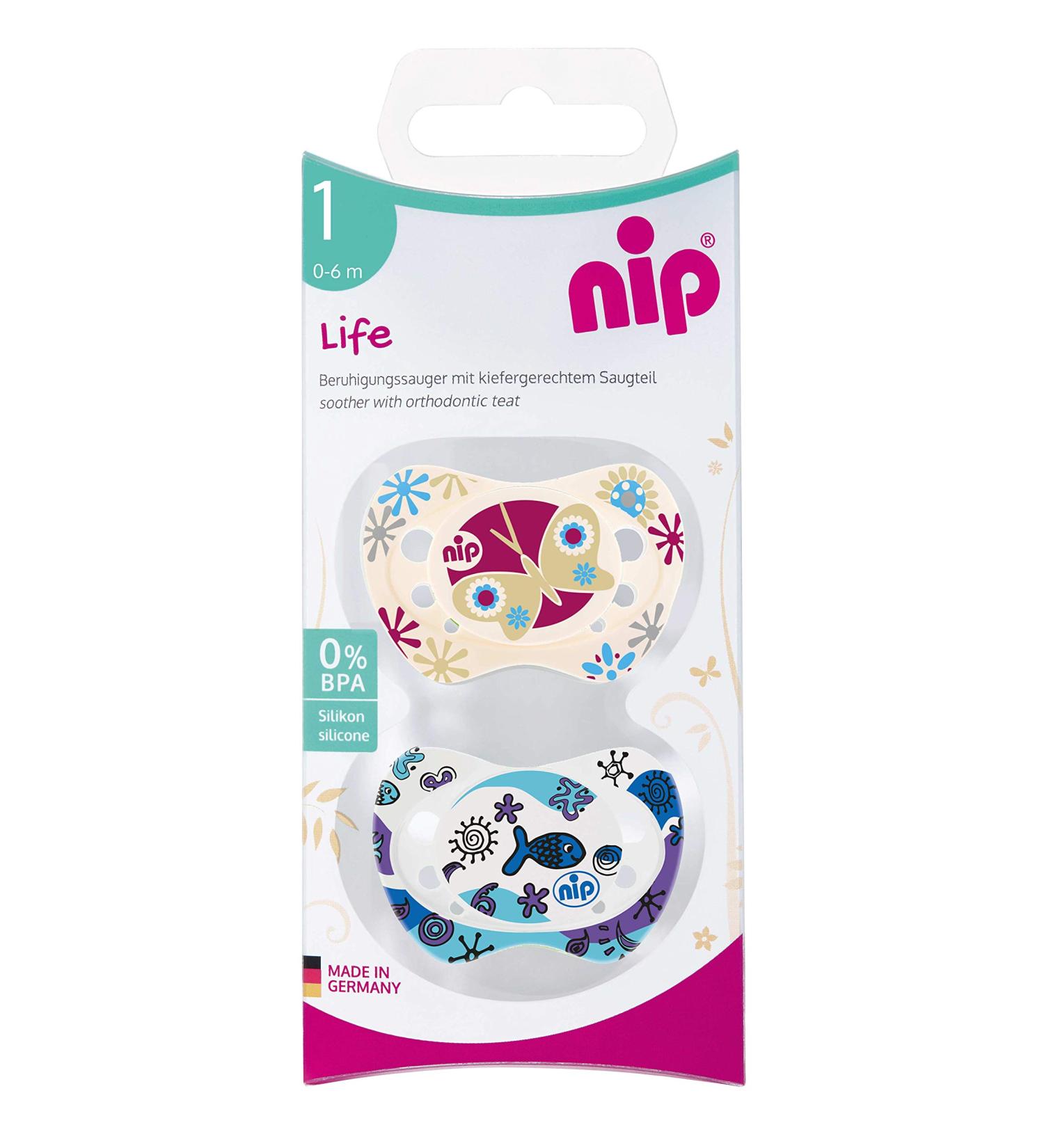 Nip Pacifier Life Girl - Silicone Pacifier for 0-6 Months | Safe & Soft Baby Comfort - Buy Online on GoSupps.com