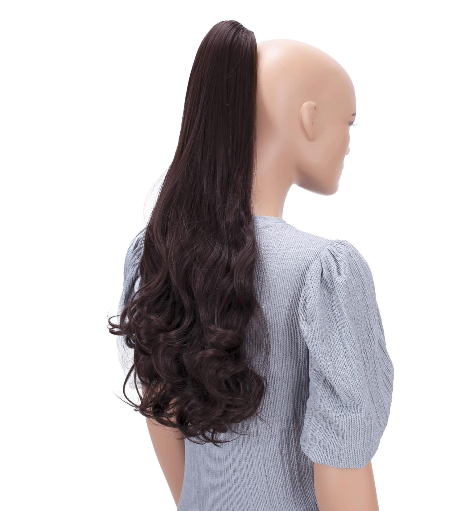 CAISHA 60cm Dark Brown Ponytail Hair Extension | Voluminous Wavy Braid | Perfect for Stylish Looks - Buy Online on GoSupps.com