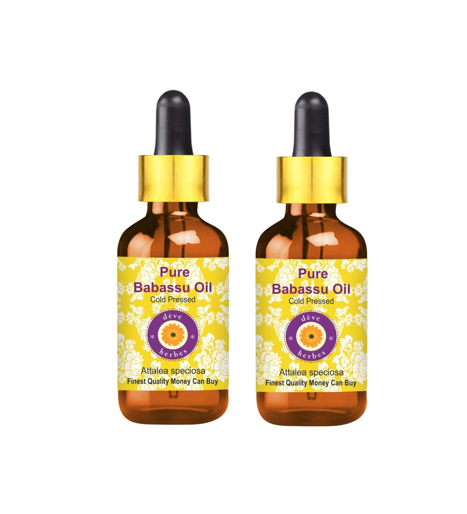 Dev Herbes Pure Babassu Oil - Cold-Pressed Natural Therapeutic Quality 100ml (Pack of 2) - International Shipping - Buy Online on GoSupps.com