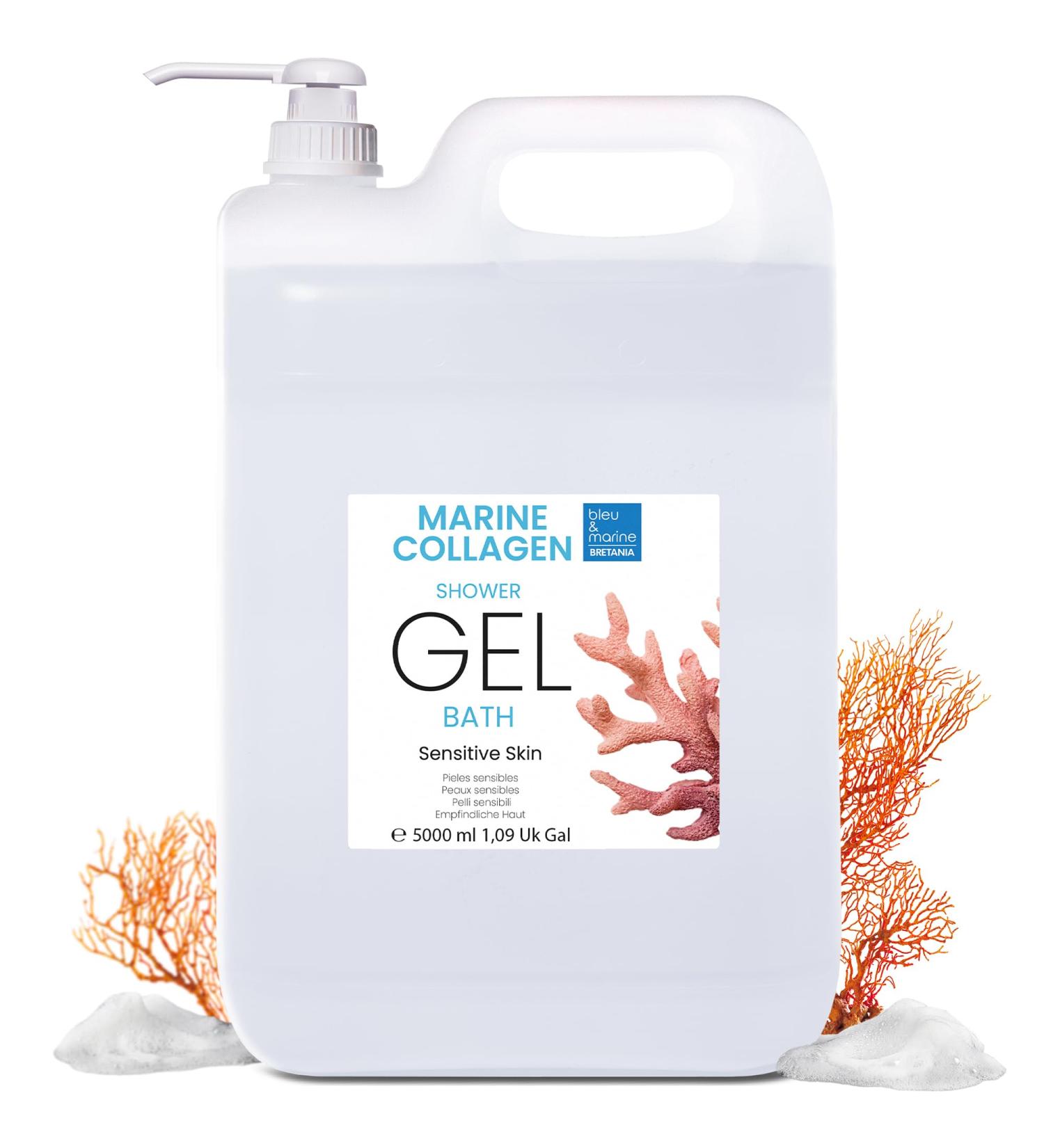 Marine Collagen Shower Gel 5000 ml Youthrestoring & Moisturizing Bath & Shower Gel Nourishes Refreshes & Revitalizes the Skin 100 Natural Vegan & Environmentally Friendly Made in France Fresh 5 l 1er Pack - Buy Online on GoSupps.com