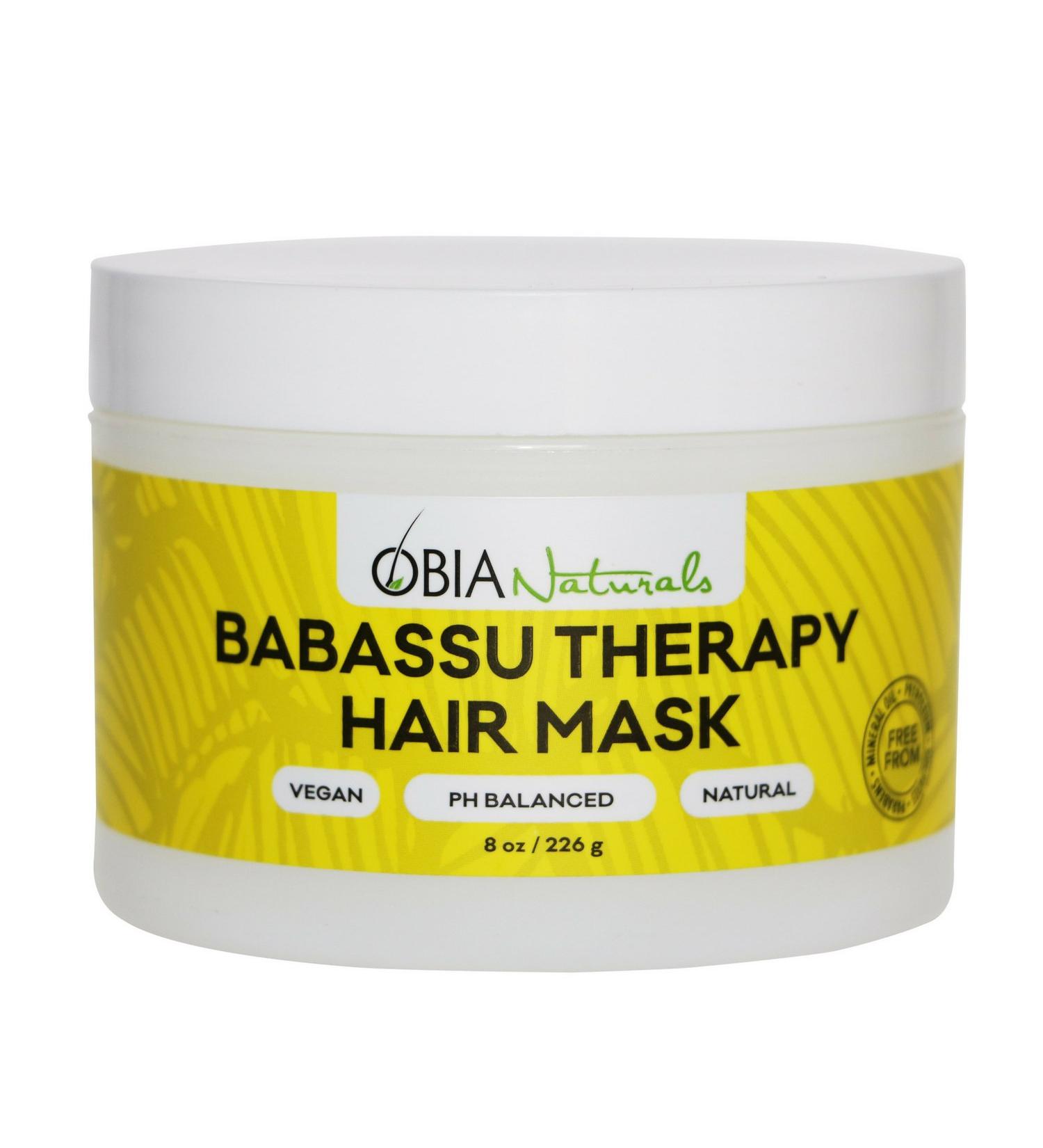 OBIA Naturals Babassu Oil Therapy Hair Mask - (8 oz/ 226 g) - Deep Conditioner - Hydrating  Repairs Dry  Damaged or Color Treated Hair After Shampoo - Sulfate Free  Vegan Protein
