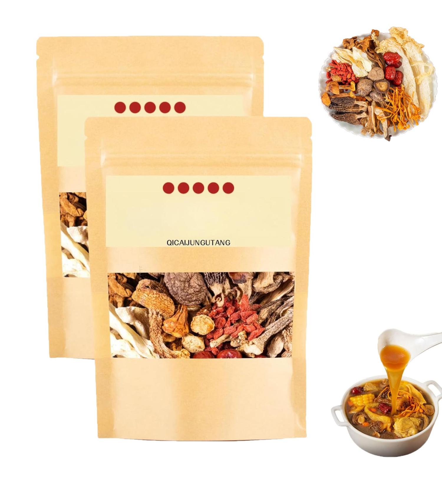 Soup Package of 11 Types of Mushrooms Dry Abalone Nutritious Mushroom Soup Bag Nutritious Mushroom and Herb Soup Set QICAIJUNGUTANG 11 Types Mushroom Soup Packets 45g/Bag (2Pcs) - Buy Online on GoSupps.com