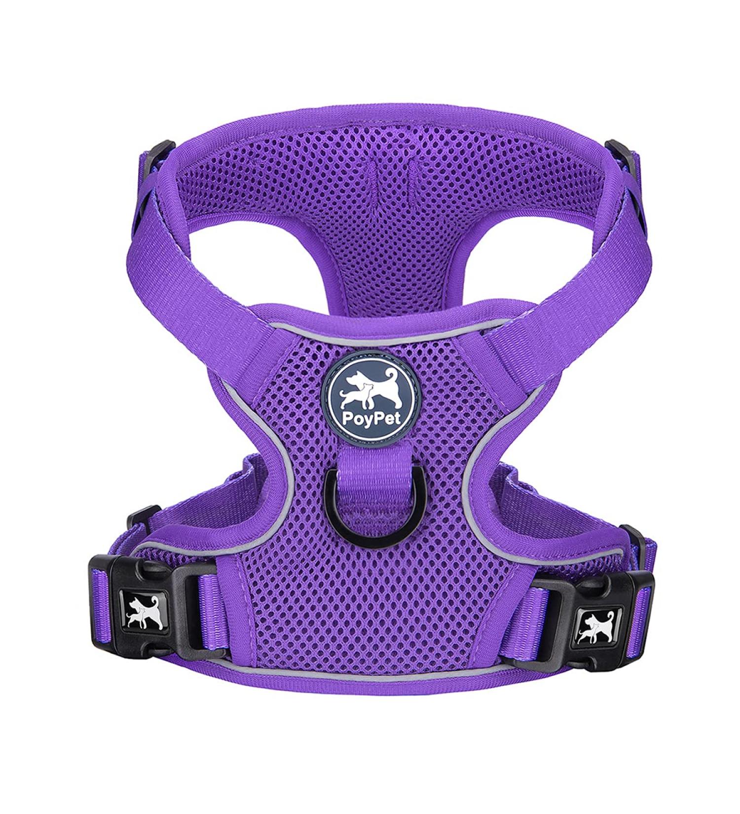 POPOTET Reflective Dog Harness - Soft Breathable Mesh with Adjustable Fit | Comfort & Safety in Violet (Large) - Buy Online on GoSupps.com