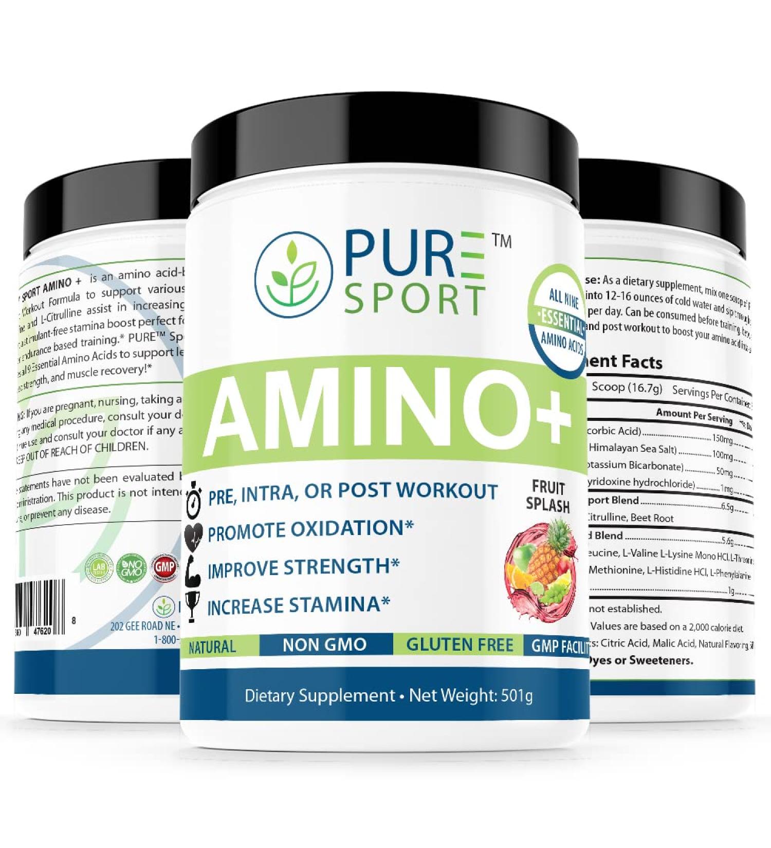 PURE Amino Blend - All Nine Essential Amino Acids (BCAA) for Maximum Muscle Growth | International Shipping Available - Buy Online on GoSupps.com
