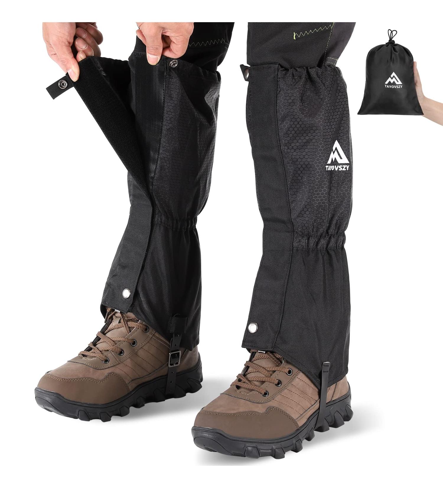 TAYOVSZY Waterproof Breathable Leg Gaiters for Men and Women - Adjustable Lightweight Gaiters for Hiking, Hunting, Mountaineering - Snow Gaiters for Boots - Black - Buy Online on GoSupps.com
