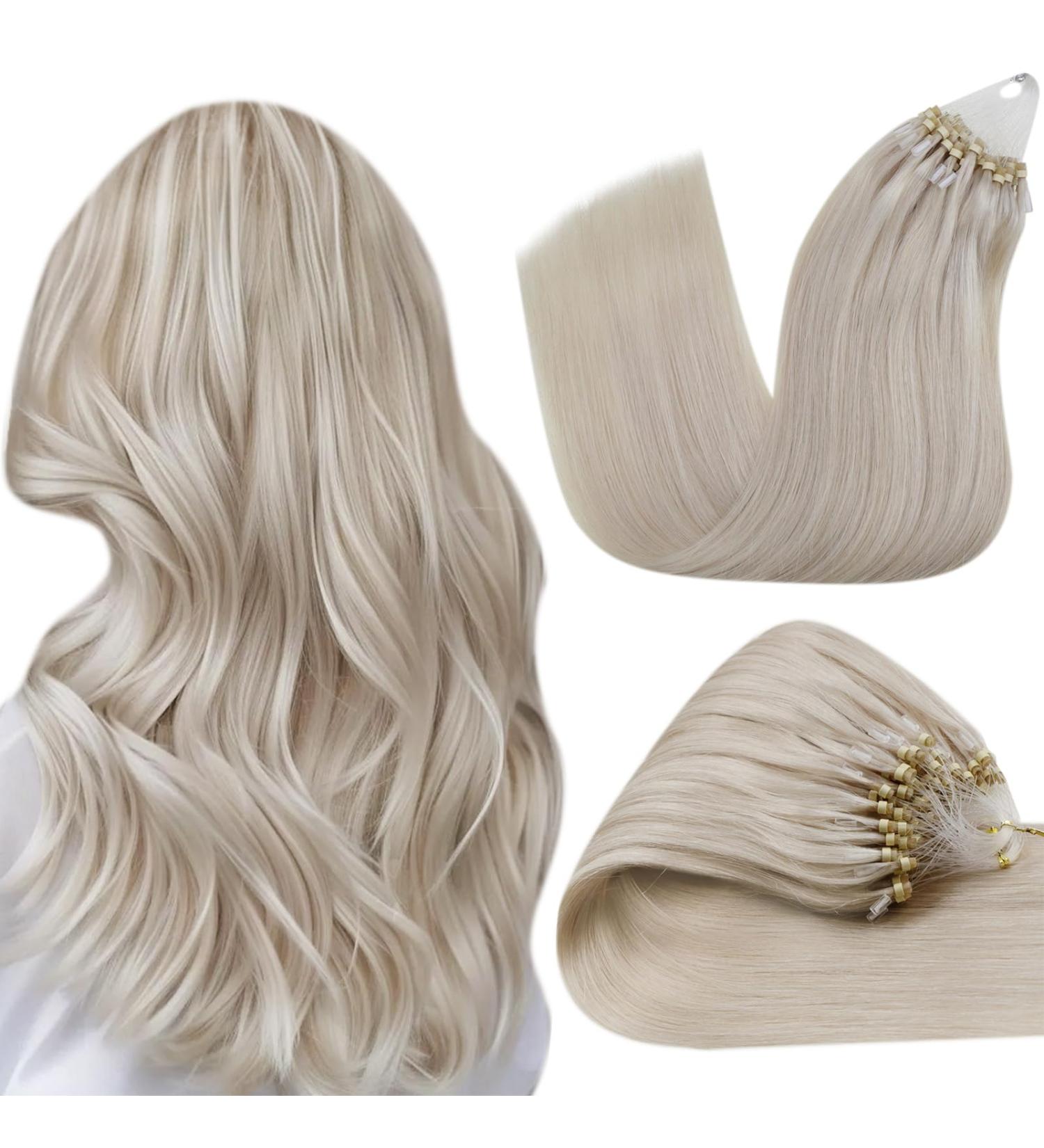 Hetto Microring Extensions - Real Hair Platinum Blonde #60 30cm 40g | Premium Remy Hair Extensions for a Natural Look - Buy Online on GoSupps.com