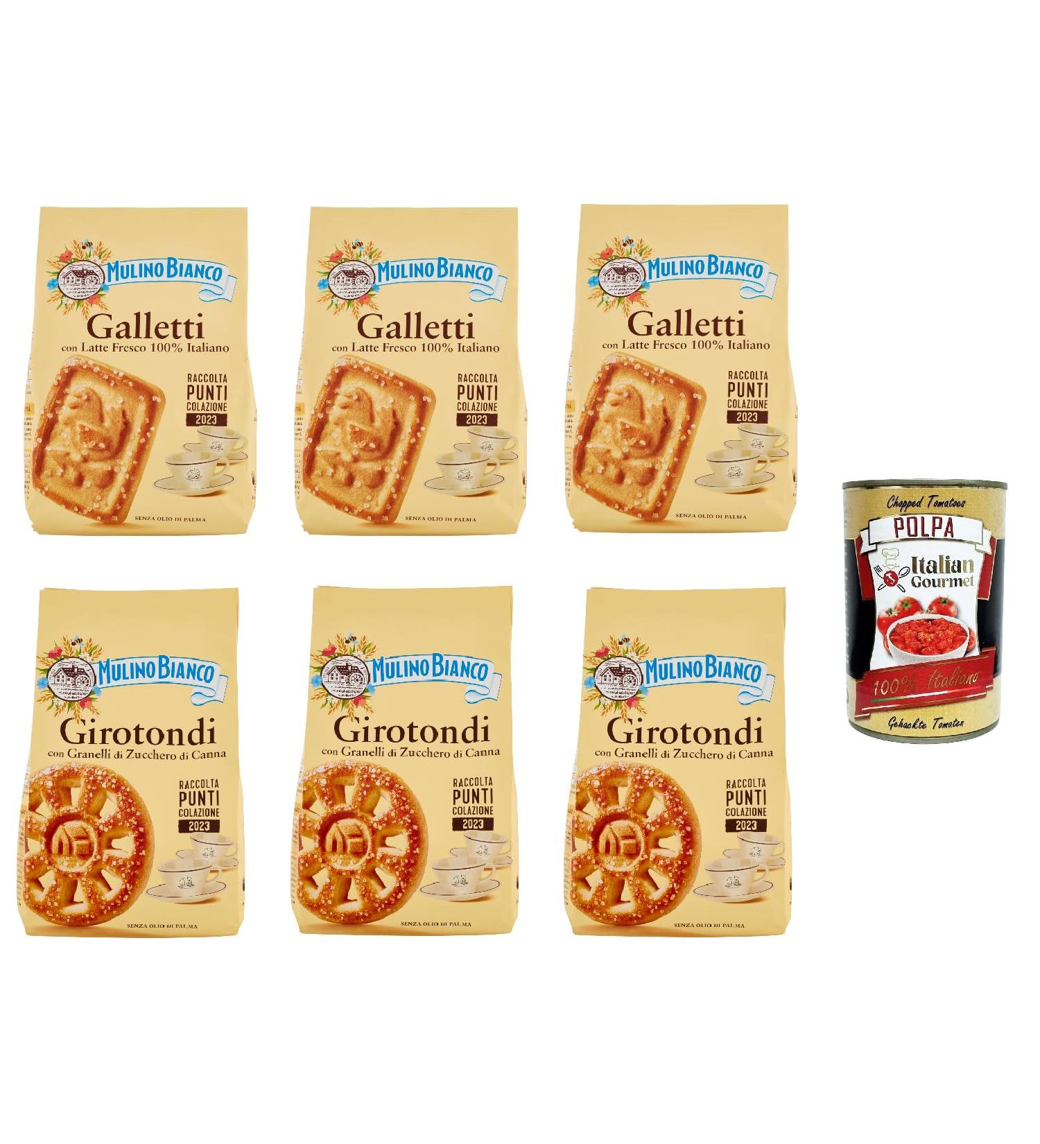 Italian Gourmet E.R. Mulino Bianco Galletti and Girotondi Biscuits 6 x 350 g 100% Italian Fresh Milk + Italian Gourmet Pulp 400 g - Buy Online on GoSupps.com