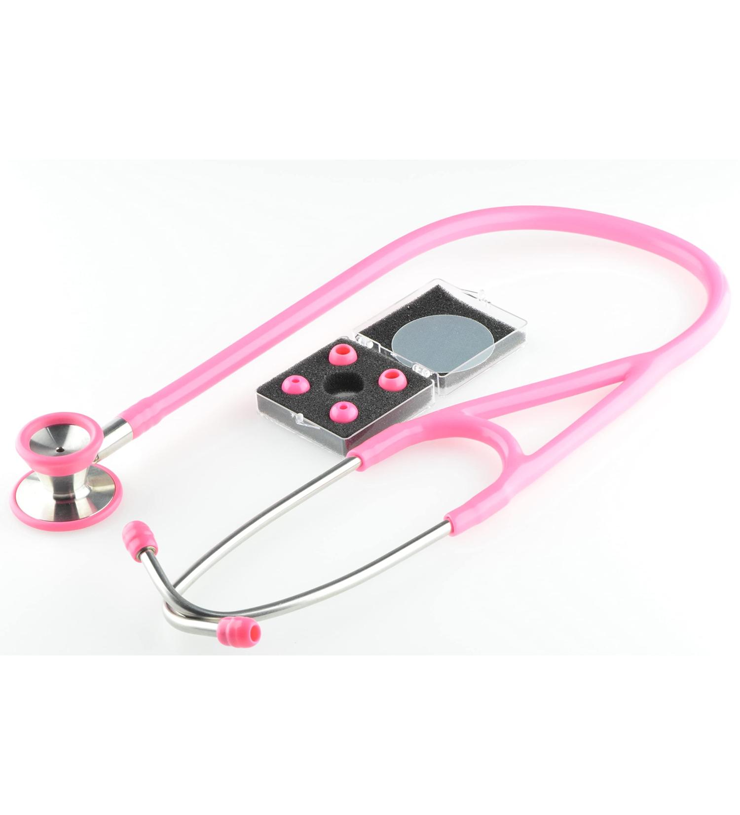 Professional Cardiology Stethoscope Stainless Steel Non Chill Chest piece (Pink)