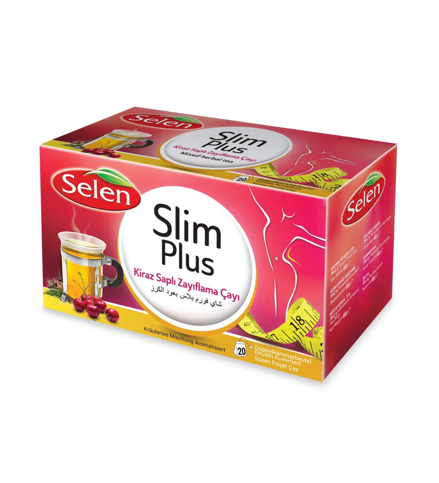 Selen Slim Plus Cherry Herbal Tea - 20 Tea Bags for Weight Loss & Detox | International Shipping Available - Buy Online on GoSupps.com