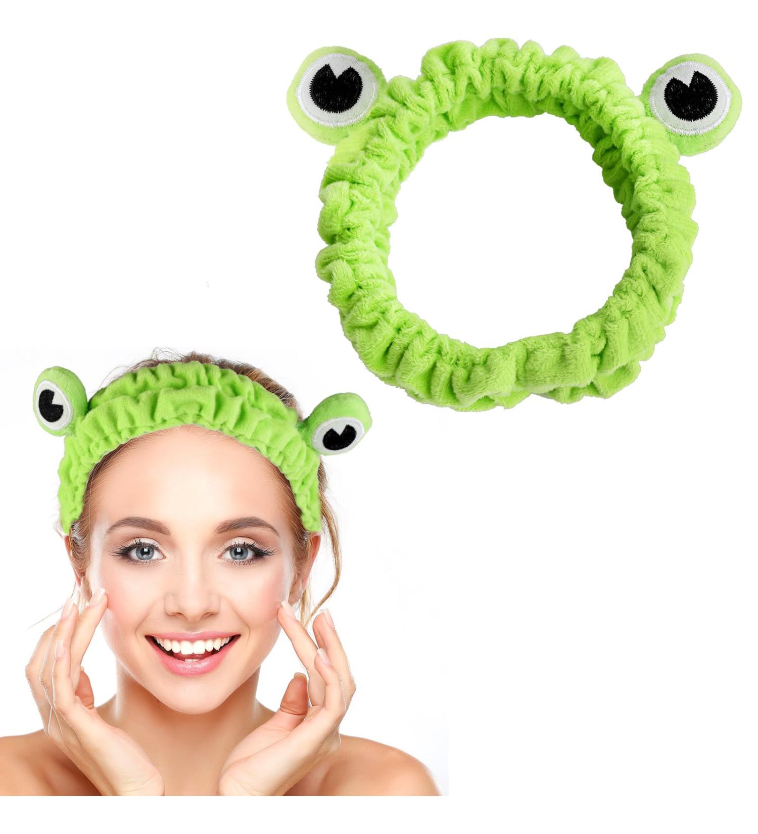 WLLHYF Frog Headband Makeup Headband Frog Eye Elastic Face Washing Hair Band Cute Shower Spa Headband Funny Green Head Wrap Cartoon Hair Accessories for Women Girls Skincare Beauty (Light green) - Buy Online on GoSupps.com