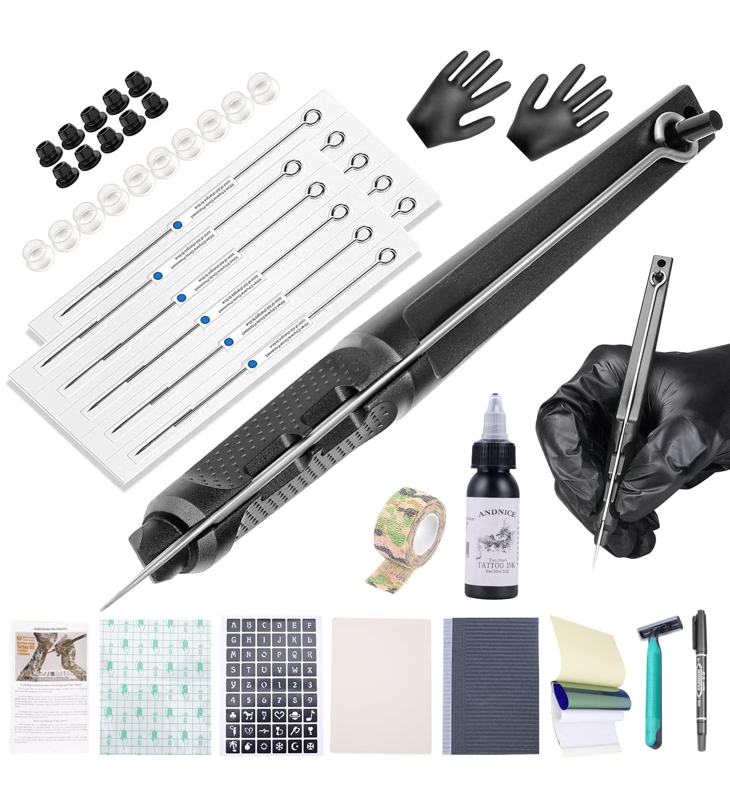 ANDNICE Hand Stick and Poke Kit - Complete DIY Art Supplies Black Kit - Buy Online on GoSupps.com