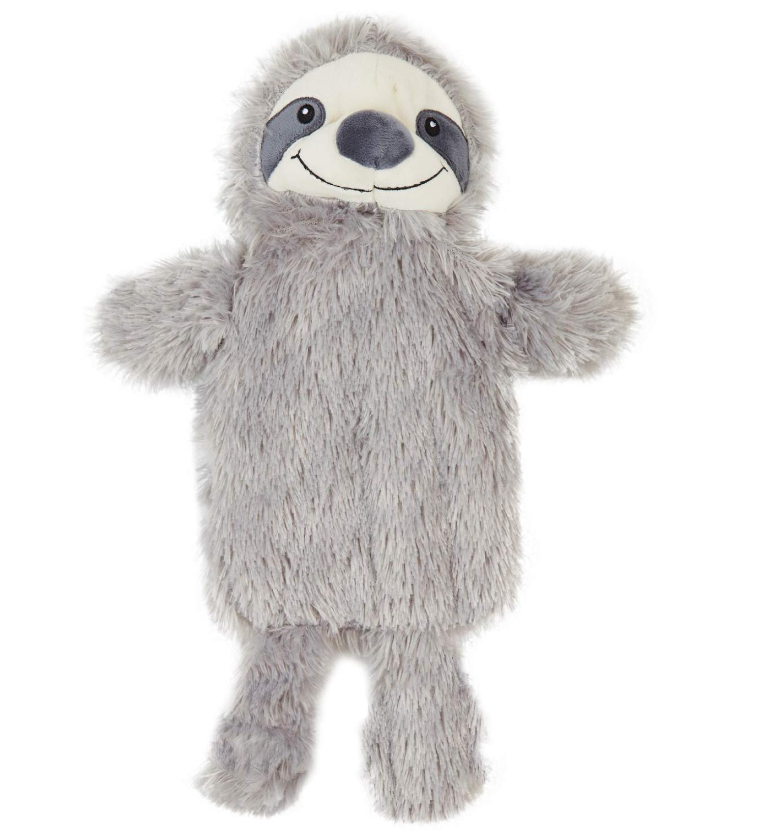 1L Hot Water Bottle with Grey Sloth Fleece Cover - Plush and Cosy Gift for Natural Rubber Hot Water Bottle - Buy Online on GoSupps.com