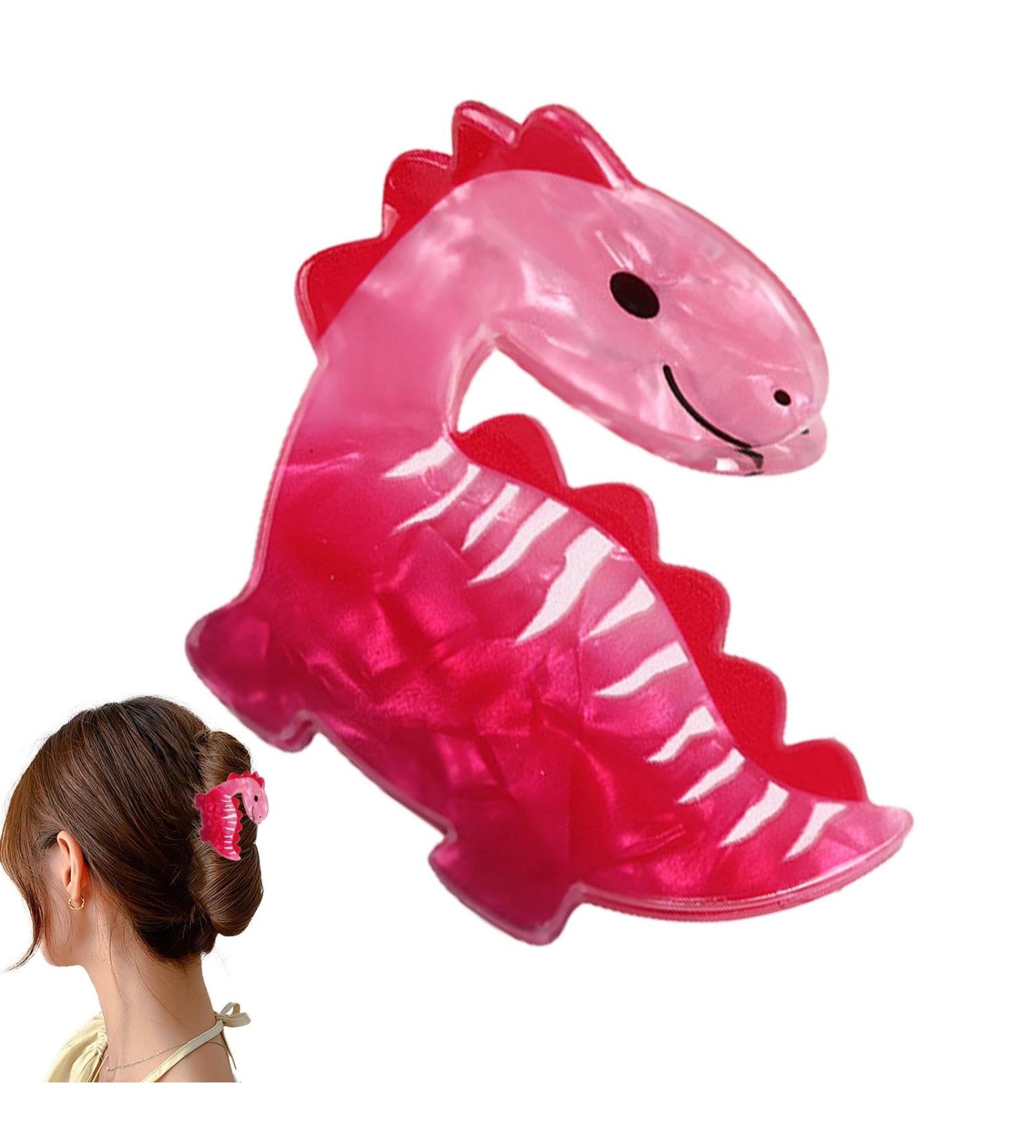 Buerfu Dinosaur Hair Clips - Cute Novelty Dinosaur Barrettes - Novelty Fashionable Acrylic Animal Hair Clips For Children Women Kids Little Girls Diplodocus - Buy Online on GoSupps.com