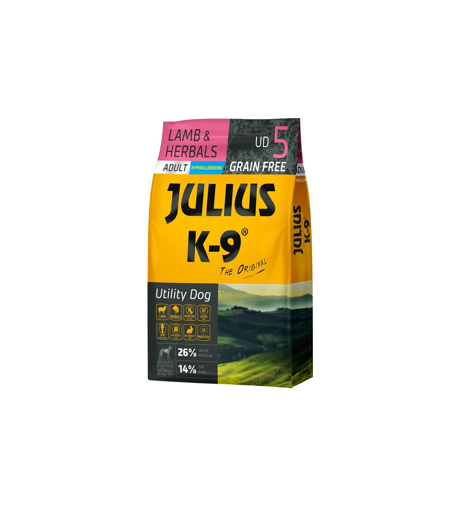Julius K-9 Dry Food for Working Dogs - Grain Free and Gluten Free - Lamb & Herbs - 1 Pack (1 x 10 kg)