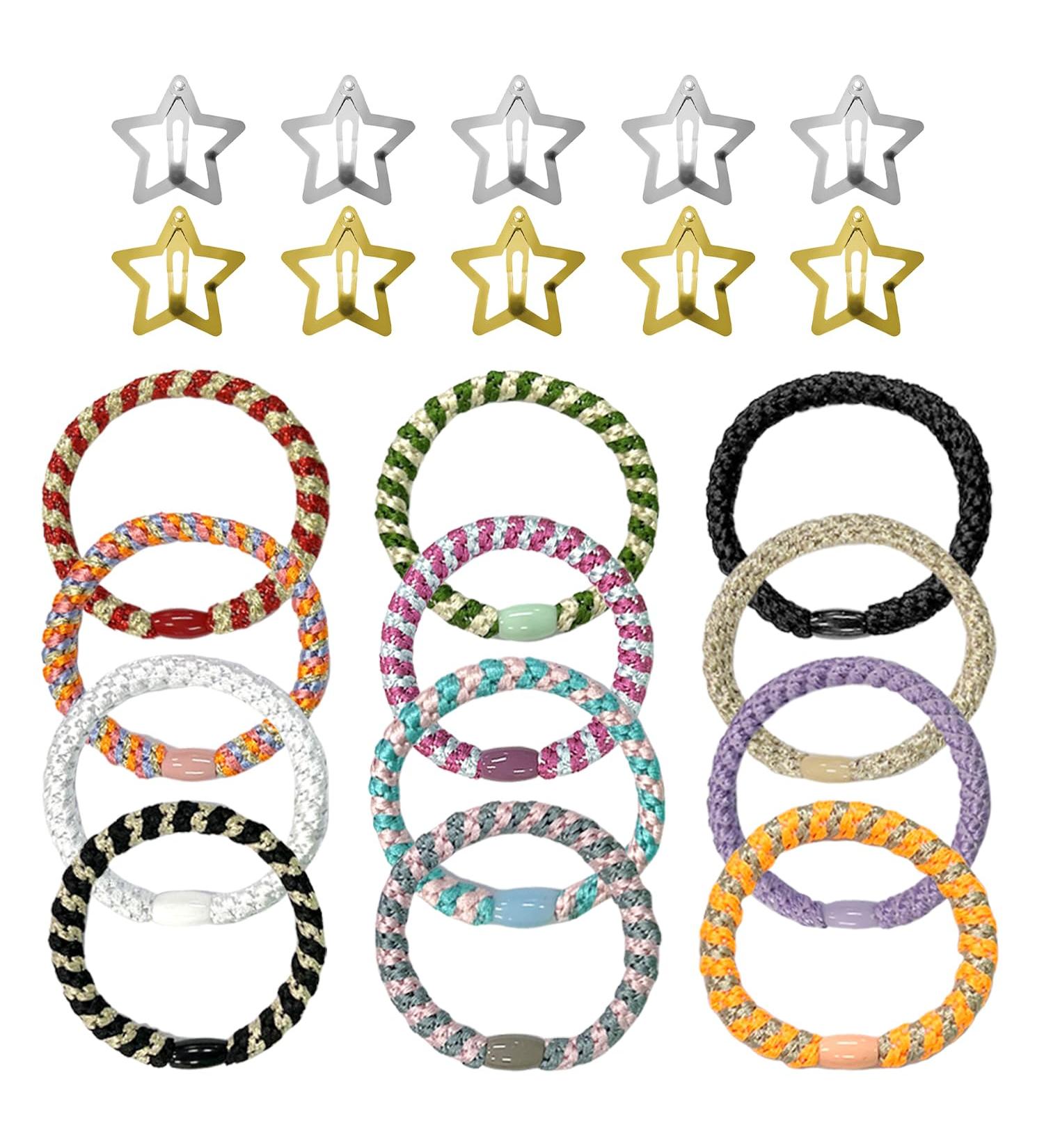 12 Women'S Hair Bands 10 Star Hair Pins Elastic Hair Bands Girls' Hair Bands Braided Hair Bands Ponytail Hair Bands - Buy Online on GoSupps.com