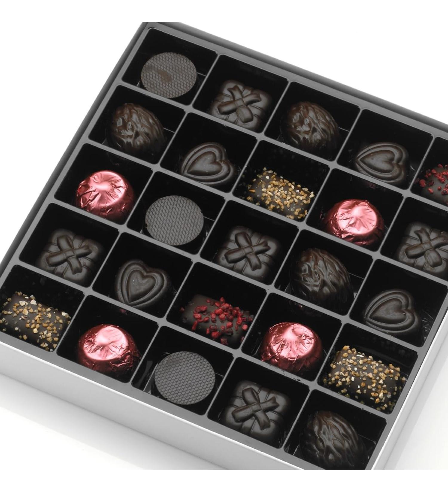 Vegan luxury Belgian pralines classic assortment 25 pieces 350 g. Superior artisanal quality from Belgium. Franck and Olivier. - Buy Online on GoSupps.com