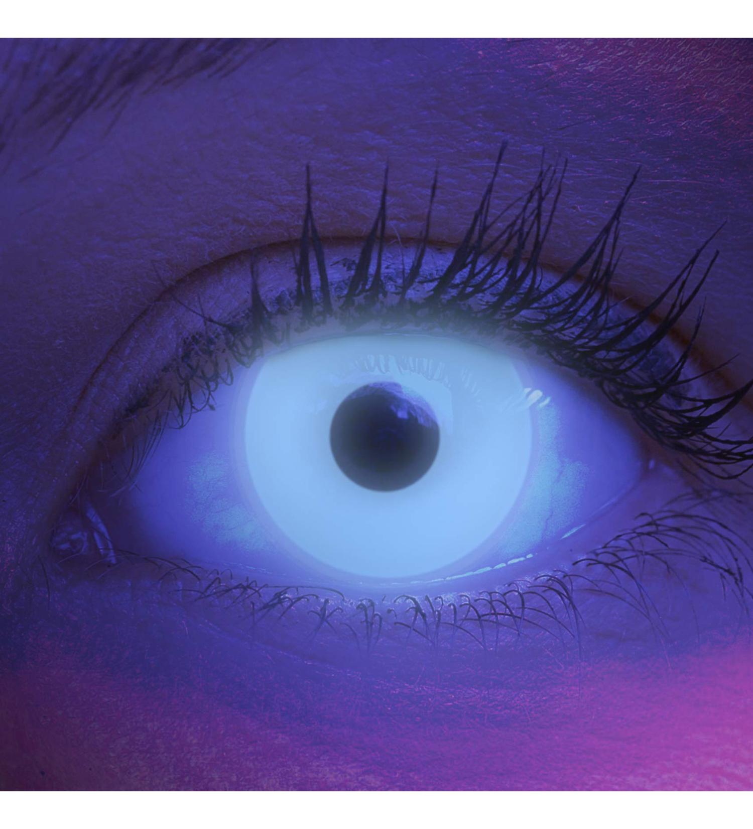 Buy Colored UV Contact Lenses - White Black Light Glow Neon - Annual Quality for Halloween & Carnival - Includes Free Lens Containers - Buy Online on GoSupps.com