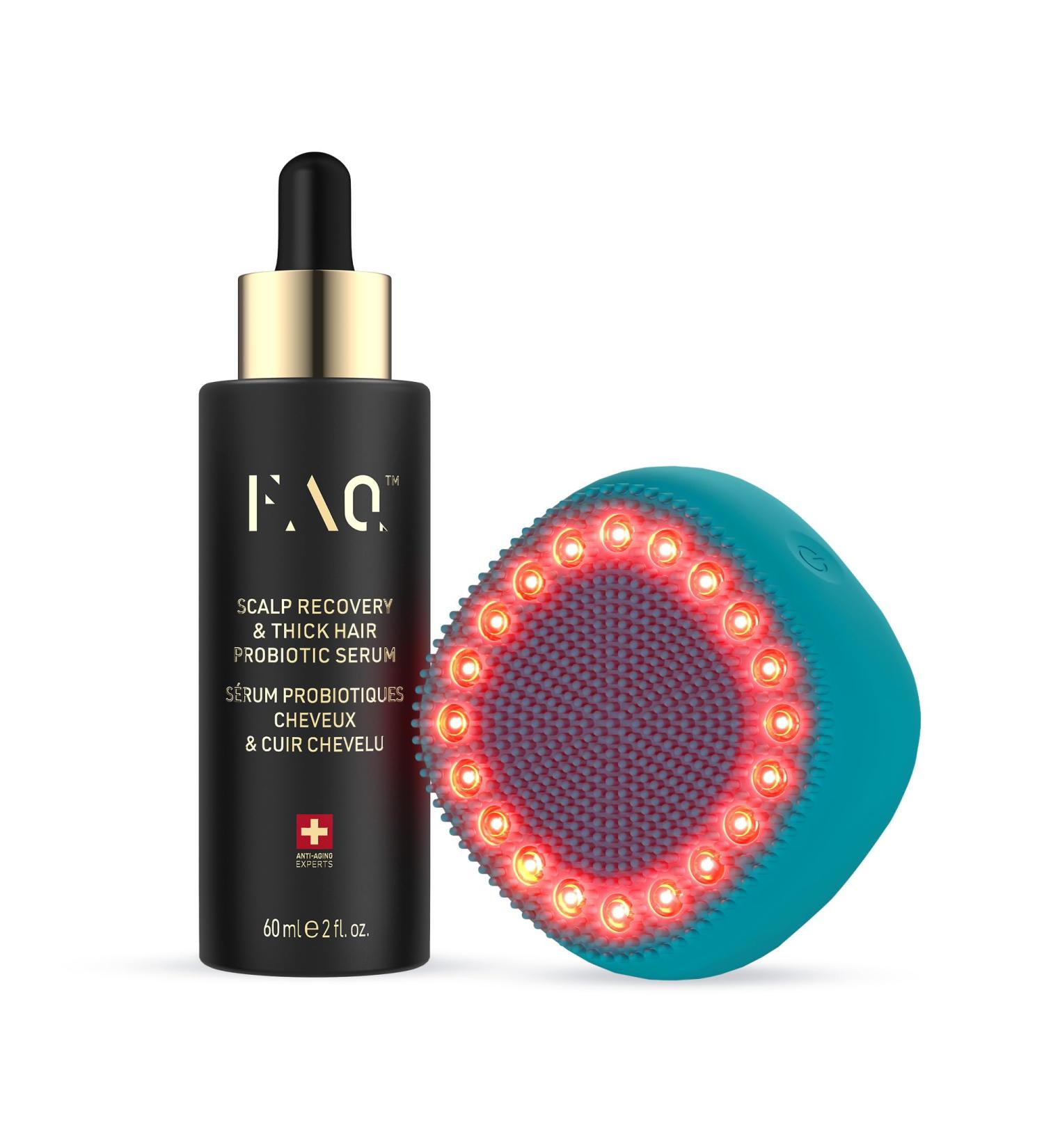 FAQ 301 Scalp Massager & Scalp Recovery & Probiotic Hair Serum Bundle Head Massager for Hair Growth with Centella & Red Clover Serum for Thicker Stronger Hairline 60 ml - Buy Online on GoSupps.com