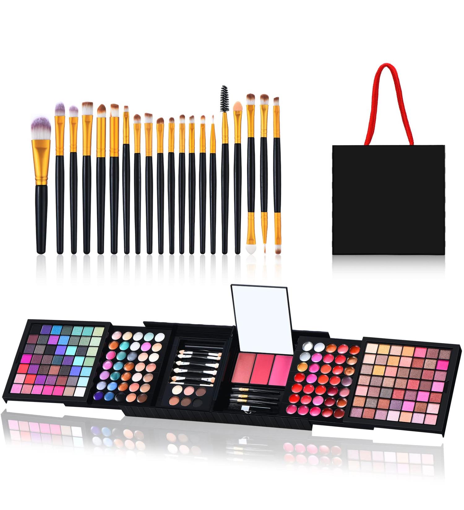 Complete 177 Color Makeup Palette + 20 Brushes Set for Women - Perfect Gift for Girls, Mother's Day - All in One Makeup Kit - Buy Online on GoSupps.com