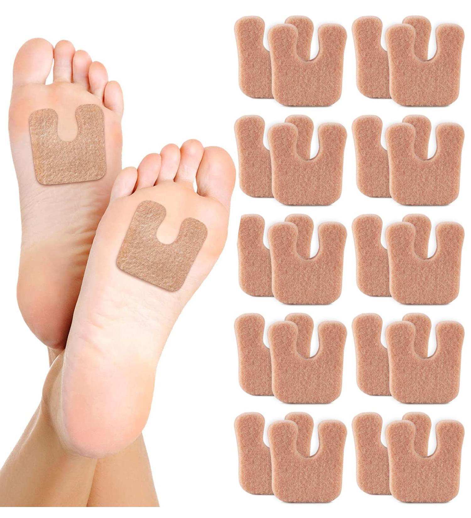 10 Pairs Soft U-Shaped Felt Callus Pads | Self-Adhesive Corn Remover Cushions - Buy Online on GoSupps.com