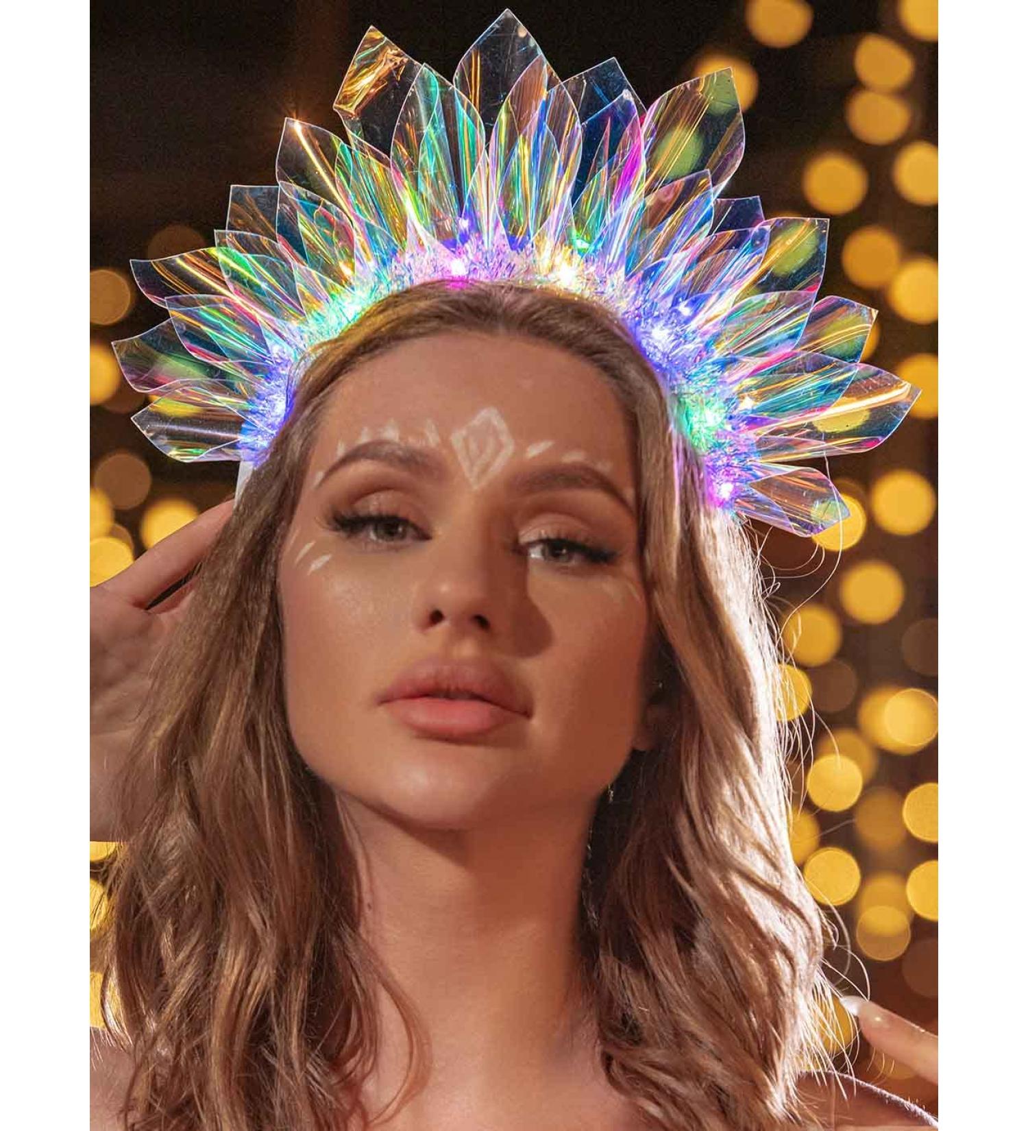 DRESBE LED Laser Headband - Translucent Light Up Hair Hoop for Women and Girls | Sparkly Party Nightclub Rave Hair Accessories - Buy Online on GoSupps.com