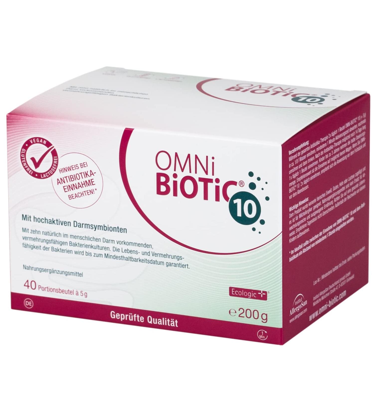 Omni Biotic 10 - 40 Portions (200g) | 10 Bacterial Strains | 10 Billion Probiotics Daily | Vegan Gluten-Free Lactose-Free Powder for Daily Use - Buy Online on GoSupps.com
