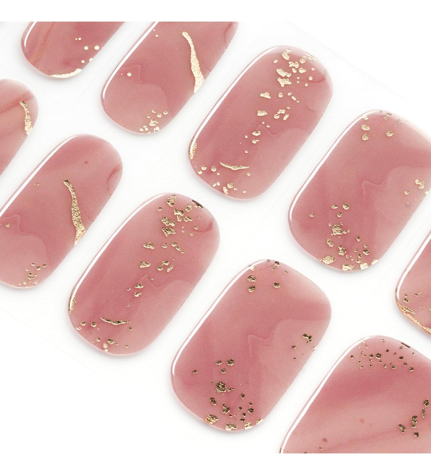 Danni & Toni Rose Gold & Brown Glitter Gel Nail Foils - Self-Adhesive UV Nail Design Set (28 Stickers) - Buy Online on GoSupps.com
