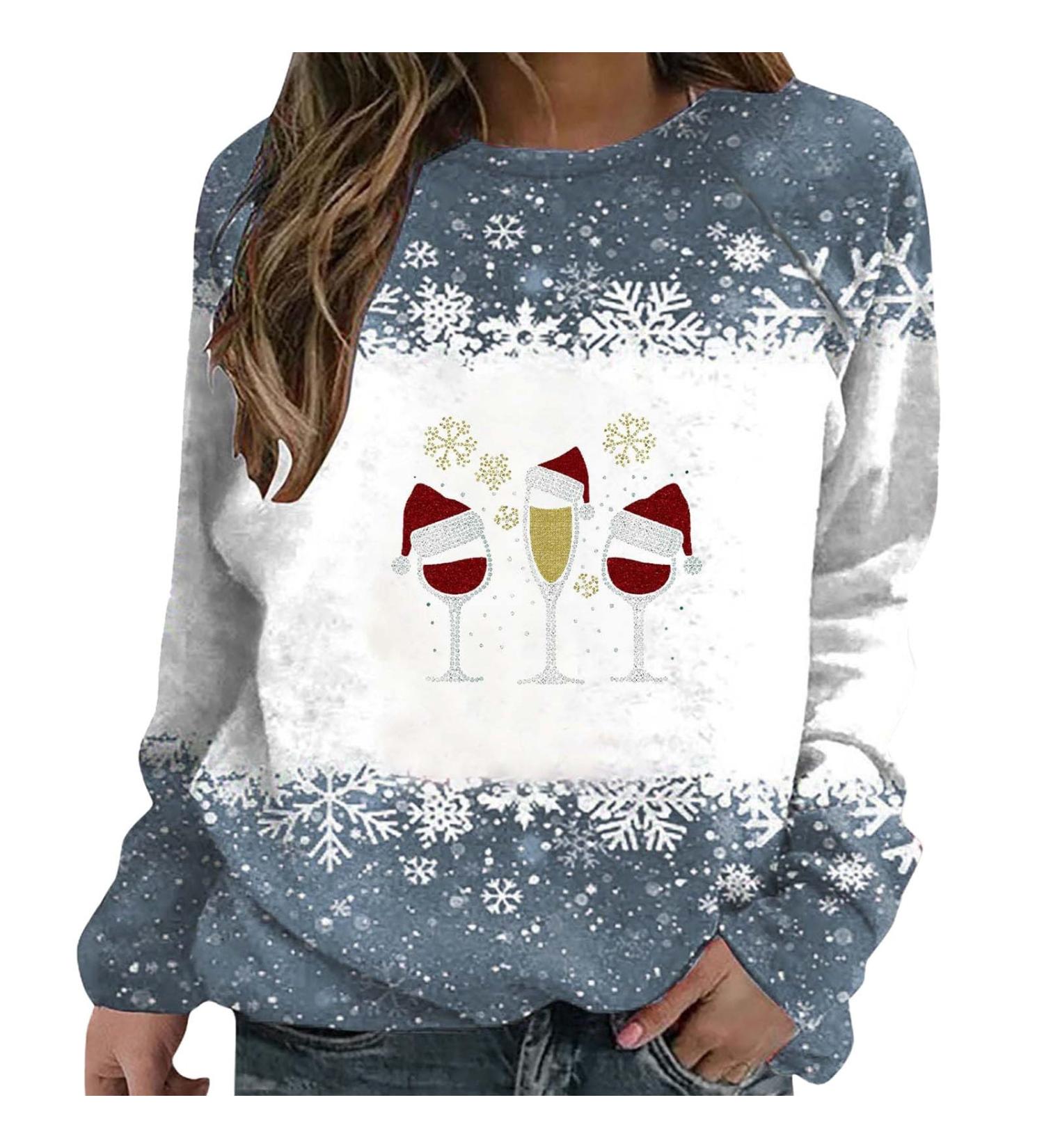 Funny Women's Christmas Sweater - Long Sleeve Rudolph Reindeer Elf Jumper for Teens & Ladies - Holiday Sale in Dark Gray - Buy Online on GoSupps.com
