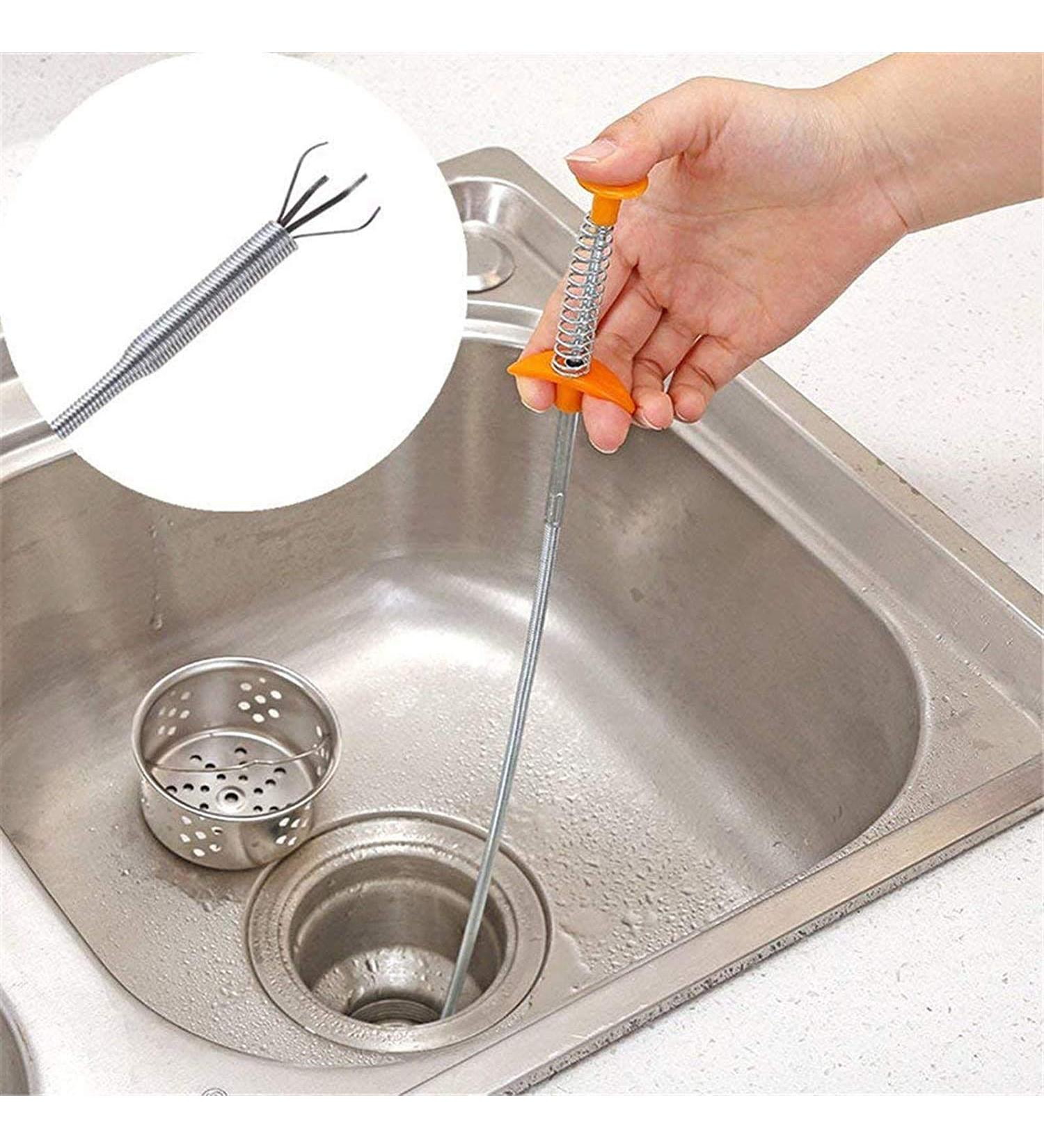 Dredging Tools Drain Hose Cleaner Bendable Hook Clip Drain Hose Cleaner Sticks Cleaner Bendable Hook Clip Multifunctional Sewer Hair Dredge Device for Home Sink Toilet Drains Litter Pick 2(PCS) - Buy Online on GoSupps.com