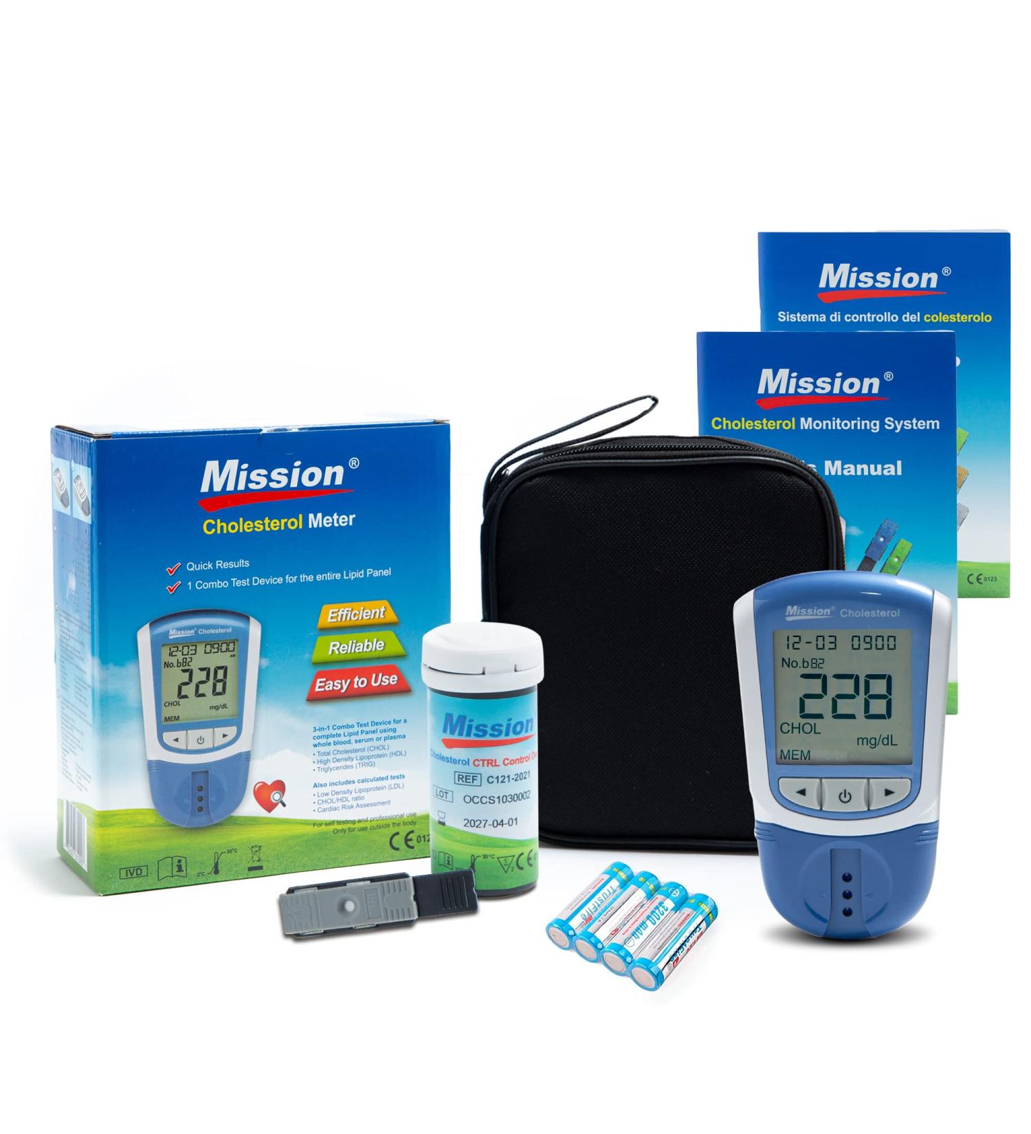 Mission 23932 3-in-1 Cholesterol Monitor - Measure Cholesterol Triglycerides LDL & HDL Levels Worldwide - Buy Online on GoSupps.com