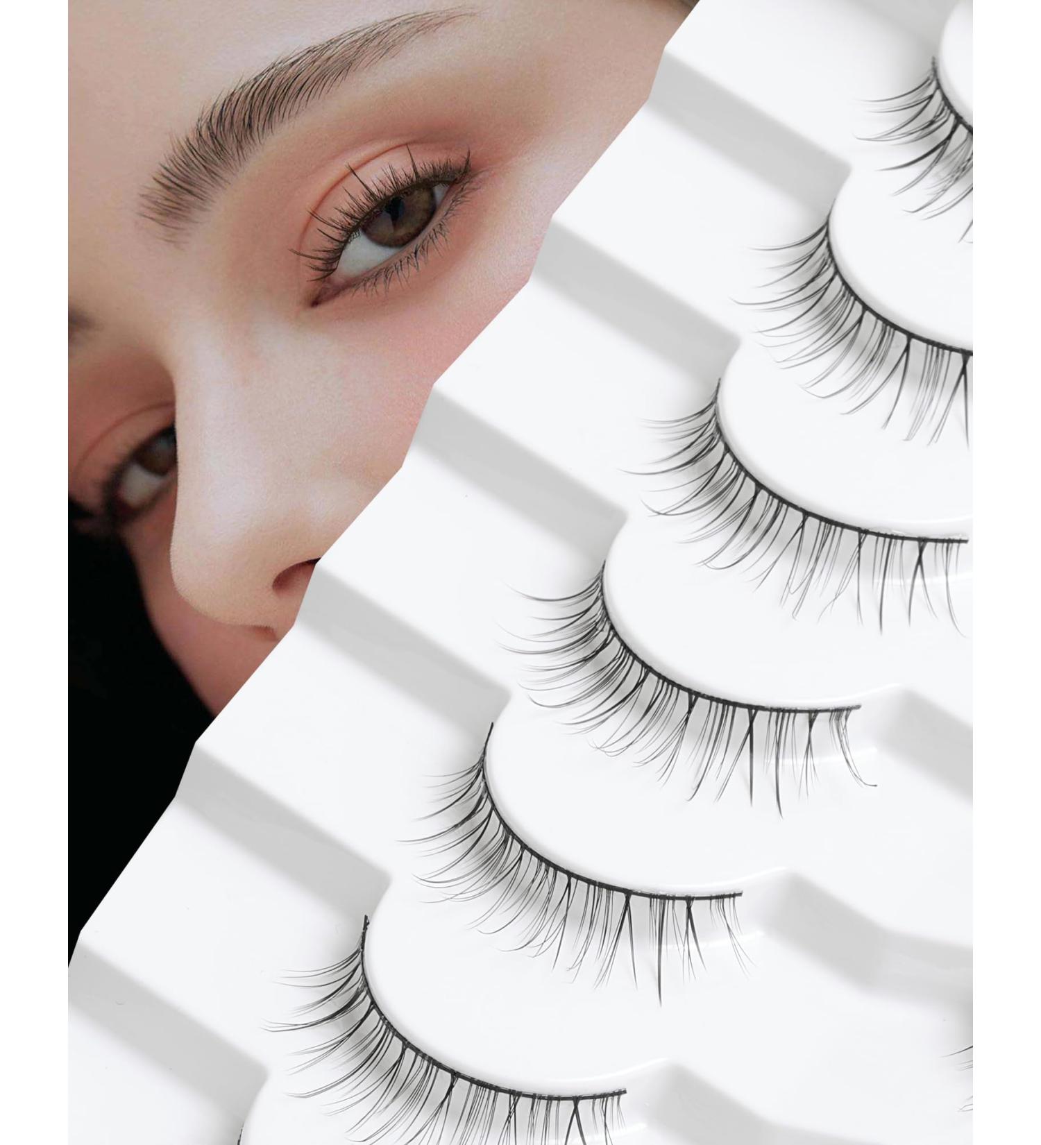 Natural Look Short False Eyelashes 10mm - C Curl, Thin Band, 7 Pairs - Buy Online on GoSupps.com