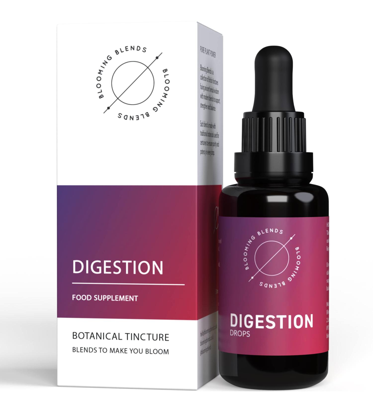 Digestion Drops - Herbal Supplement for Liver Cleanse - 100% Natural Blend with Ginger, Artichoke, Burdock Root, and Spearmint - 30ml by Blooming Blends - Buy Online on GoSupps.com