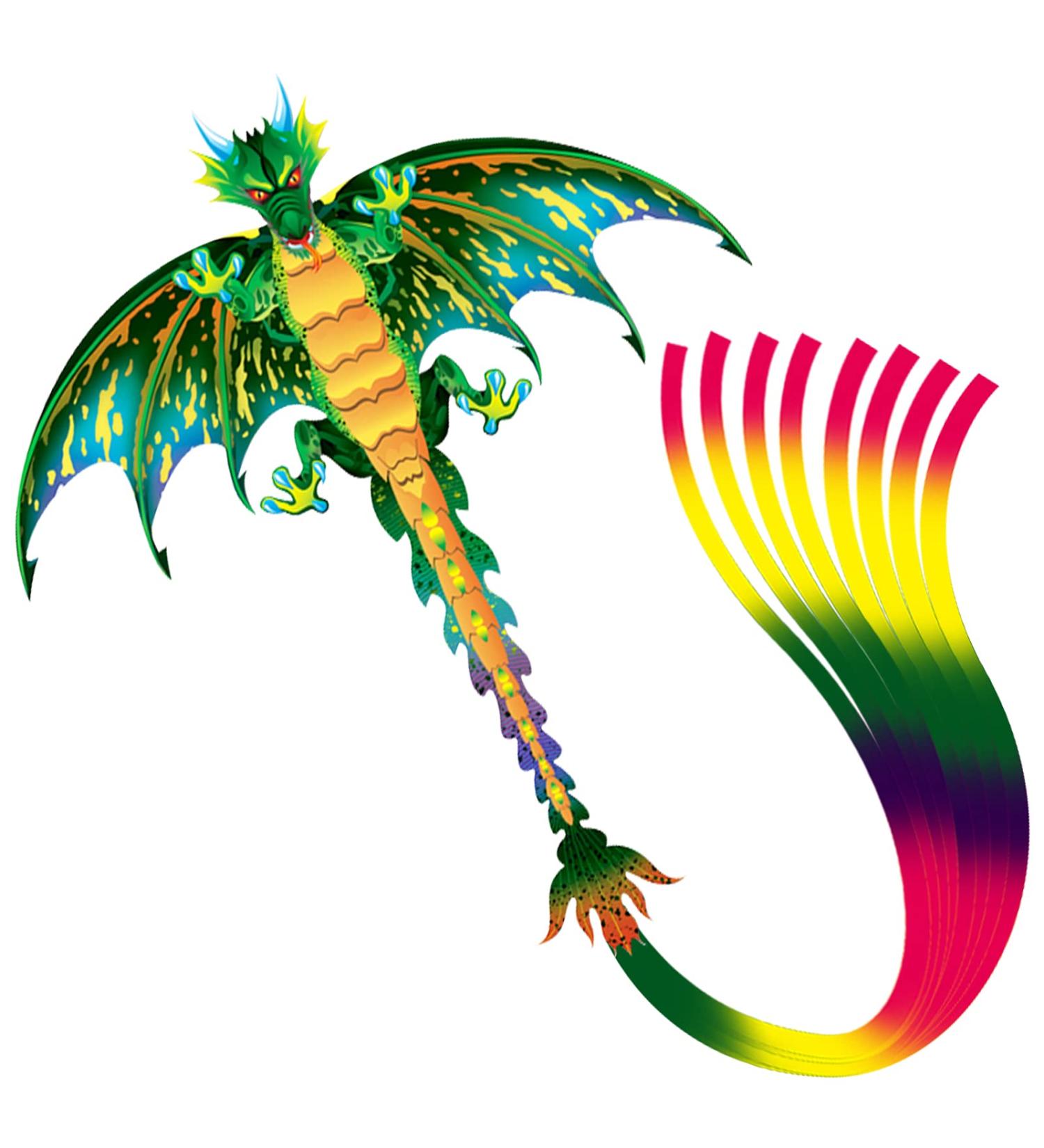 Green Dragon Kite - Easy Flyer for Kids & Adults | Colorful Tail String | Outdoor Sports & Beach Fun - Buy Online on GoSupps.com