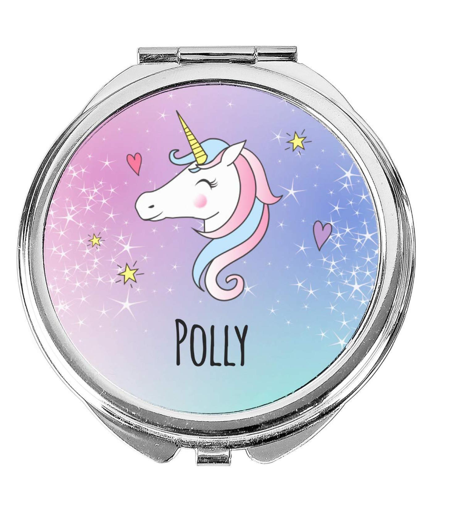 Personalised Unicorn Compact Mirror - Buy Online on GoSupps.com