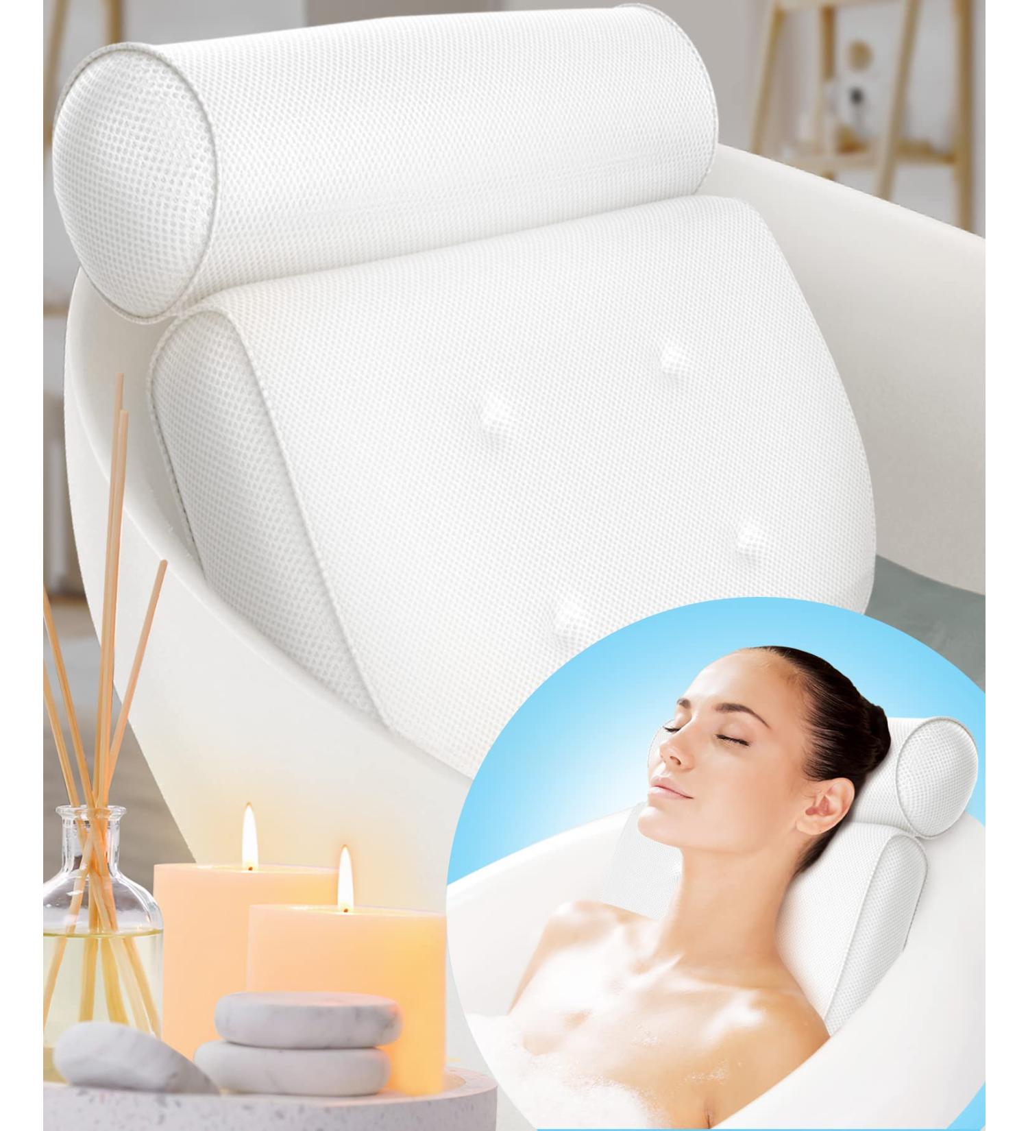 Extra Comfort Bath Pillow for Neck and Back Support - Luxury Headrest Cushion for Ultimate Relaxation - 14x4x15 Inch - Ideal for Jacuzzi and Hot Tub - Pack of 1 - Buy Online on GoSupps.com