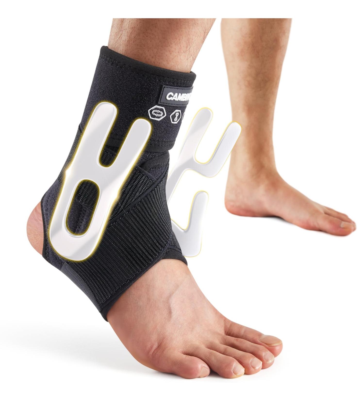 CAMBIVO Ankle Brace for Sprained Ankle - Adjustable Compression Support for Men & Women | Lace Up Stabilizer for Achilles Tendonitis & Injury Recovery - Small Right Foot (Black - Buy Online on GoSupps.com