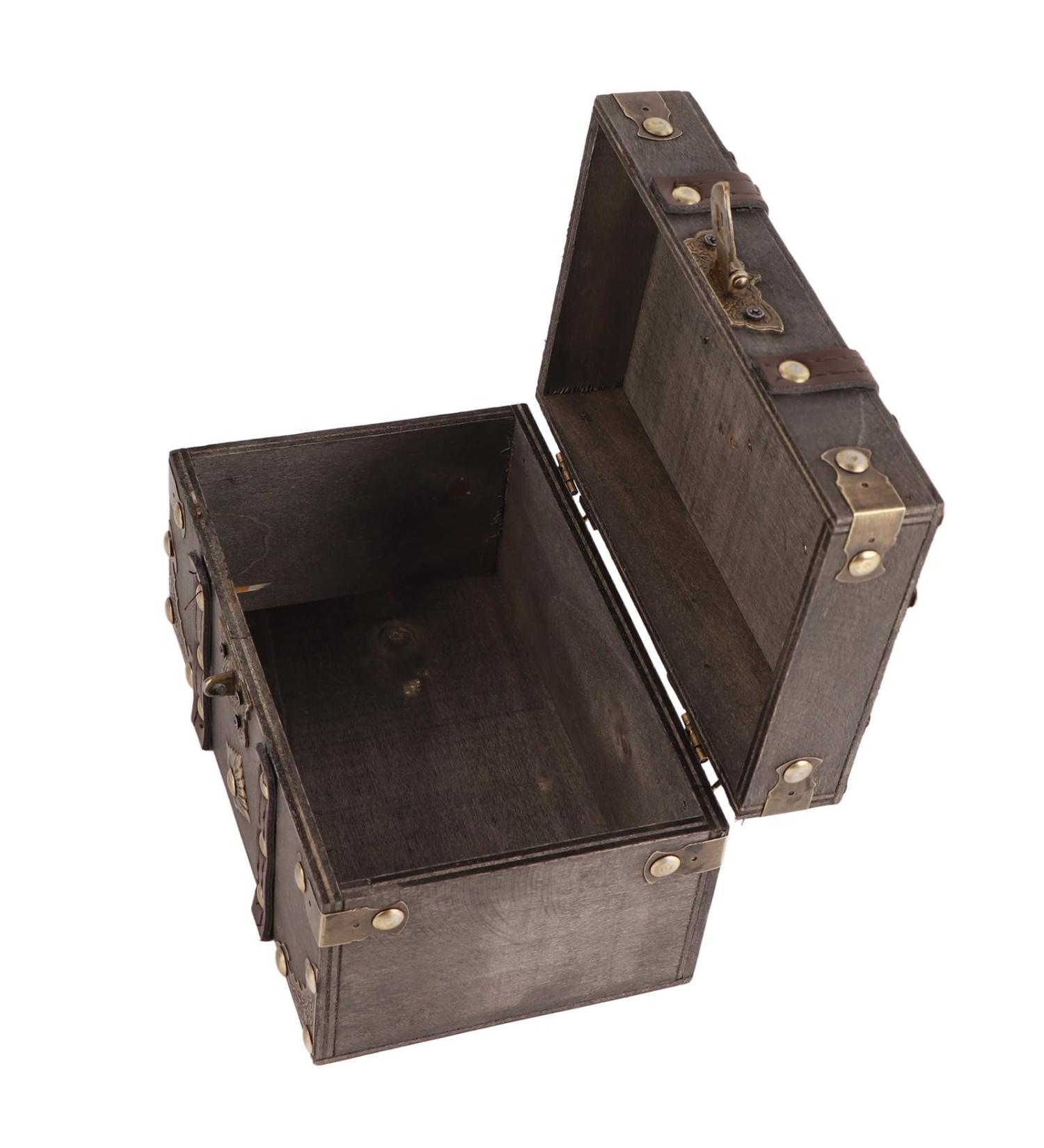 Vintage Wooden Jewelry Organizer Box with Lock | Eco-Friendly Touch Jewelry Storage for Women & Girls - Buy Online on GoSupps.com
