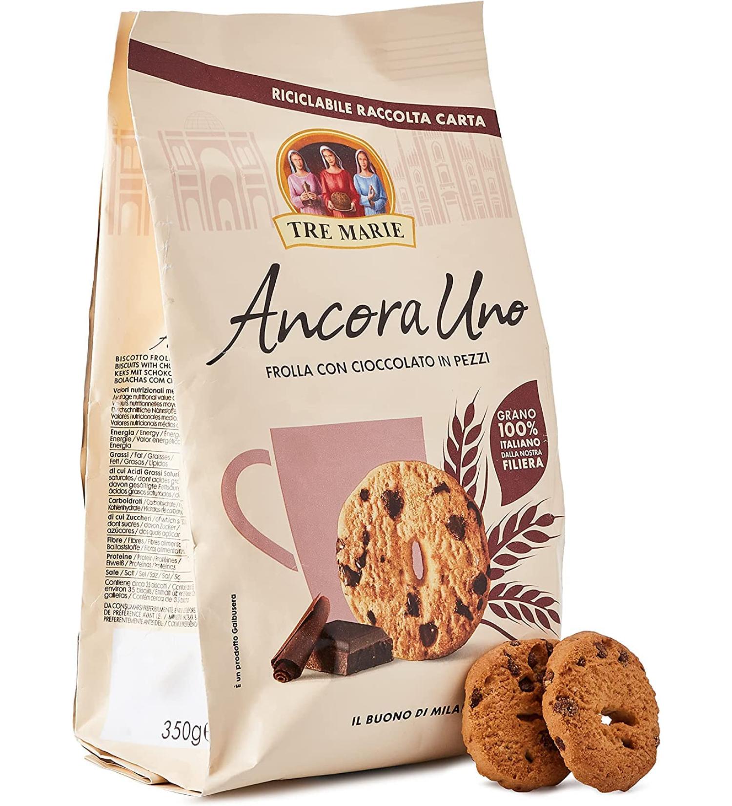  Tre Marie Tre Marie Ancora Uno Frolla con Cioccolato Pezzi Biscuits with 100% Italian Chocolate Pieces 350g - Pack of 6 - Buy Online on GoSupps.com