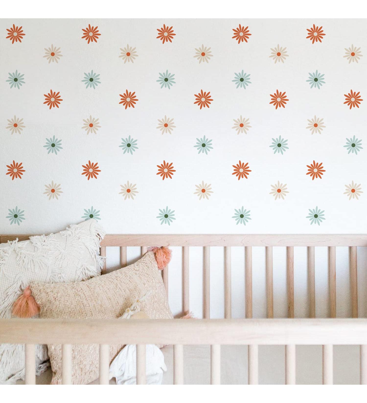 Funlife Starburst Daisy Wall Decal - Transparent Peel and Stick Stickers for Nursery, Bedroom, Playroom - Kids Wall Art Decor - Buy Online on GoSupps.com