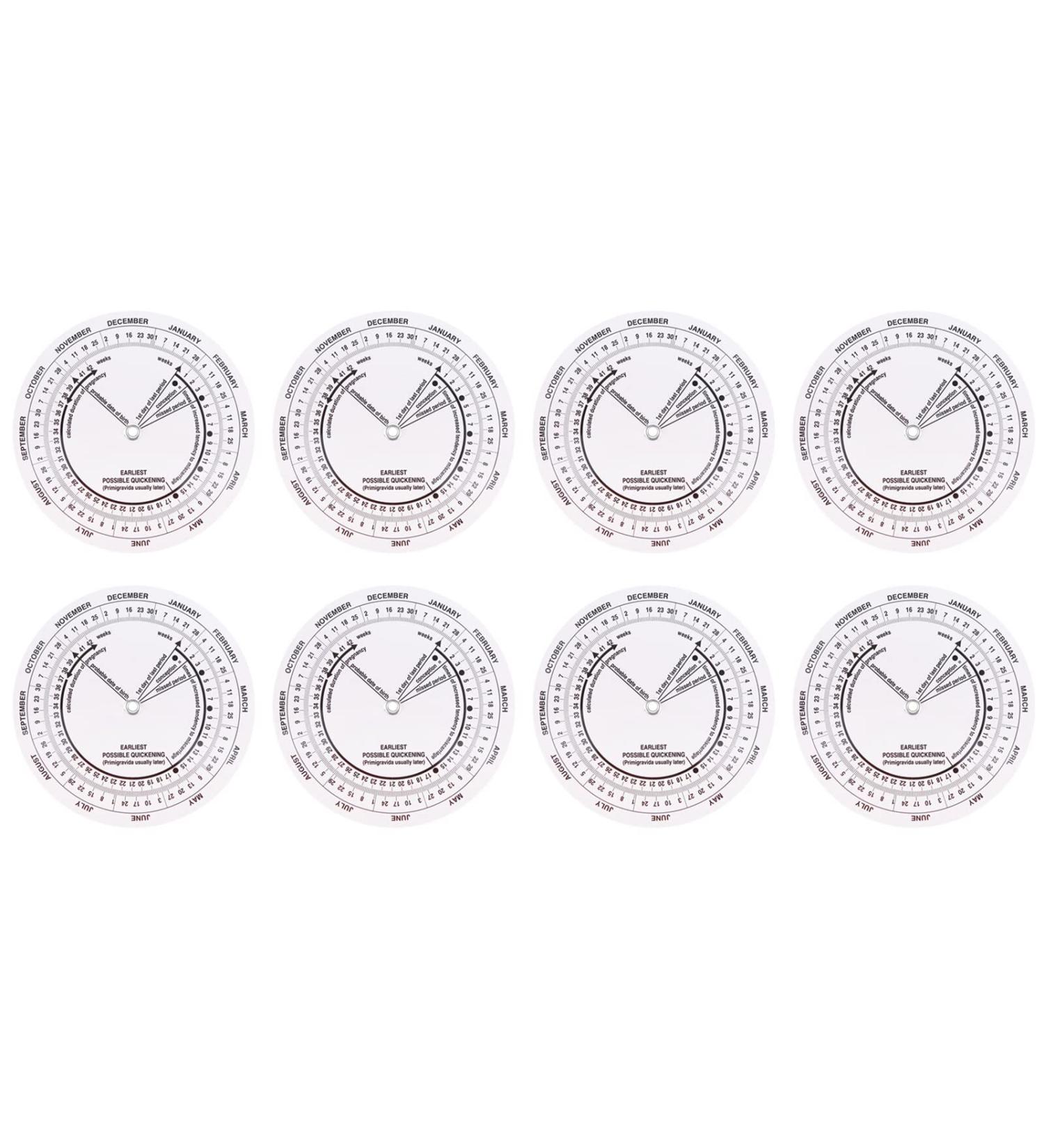 Pregnancy Wheel - 8 Pack Due Date Calculator for Doctors Midwives & Pregnant Patients | Accurate & Easy to Use - Buy Online on GoSupps.com