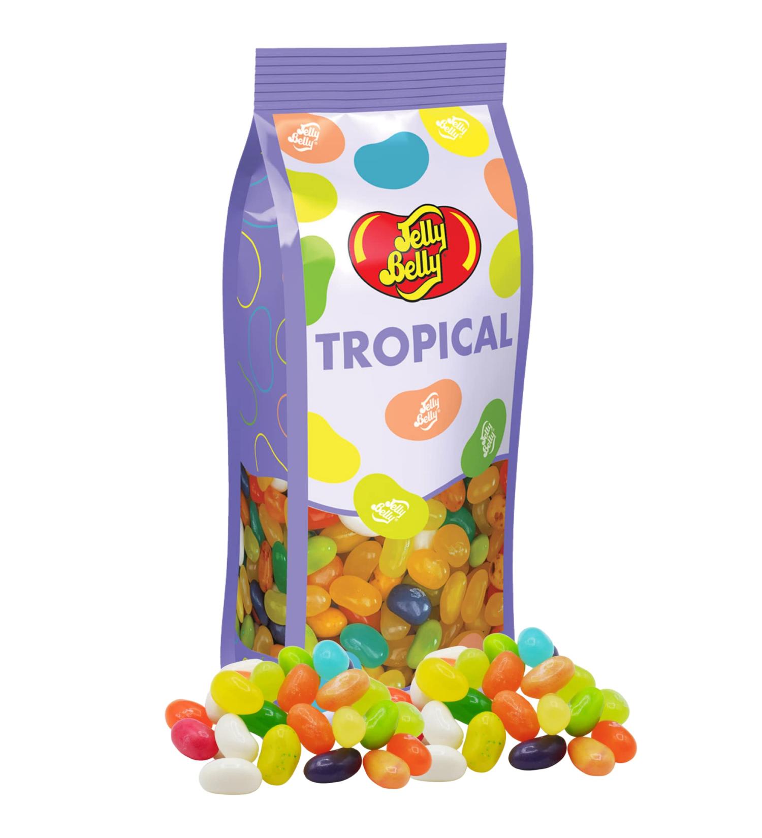 Jelly Belly Tropical Mix Jelly Beans - Exotic Fruit Flavored Gourmet Chewy Candies - 9.8 Ounce Gluten Free Treat - Buy Online on GoSupps.com